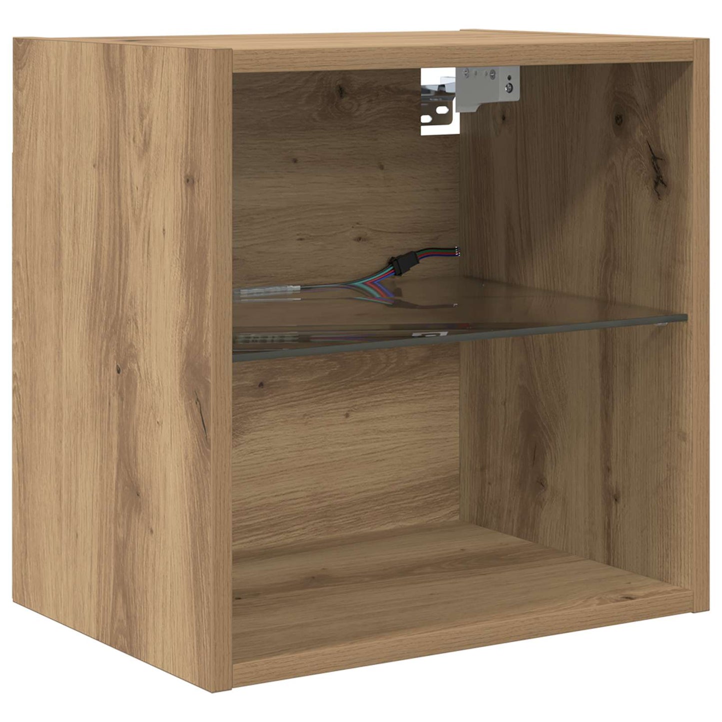 TV veggenheter med LED 5 pcs Artisan Eik Konstruert tre