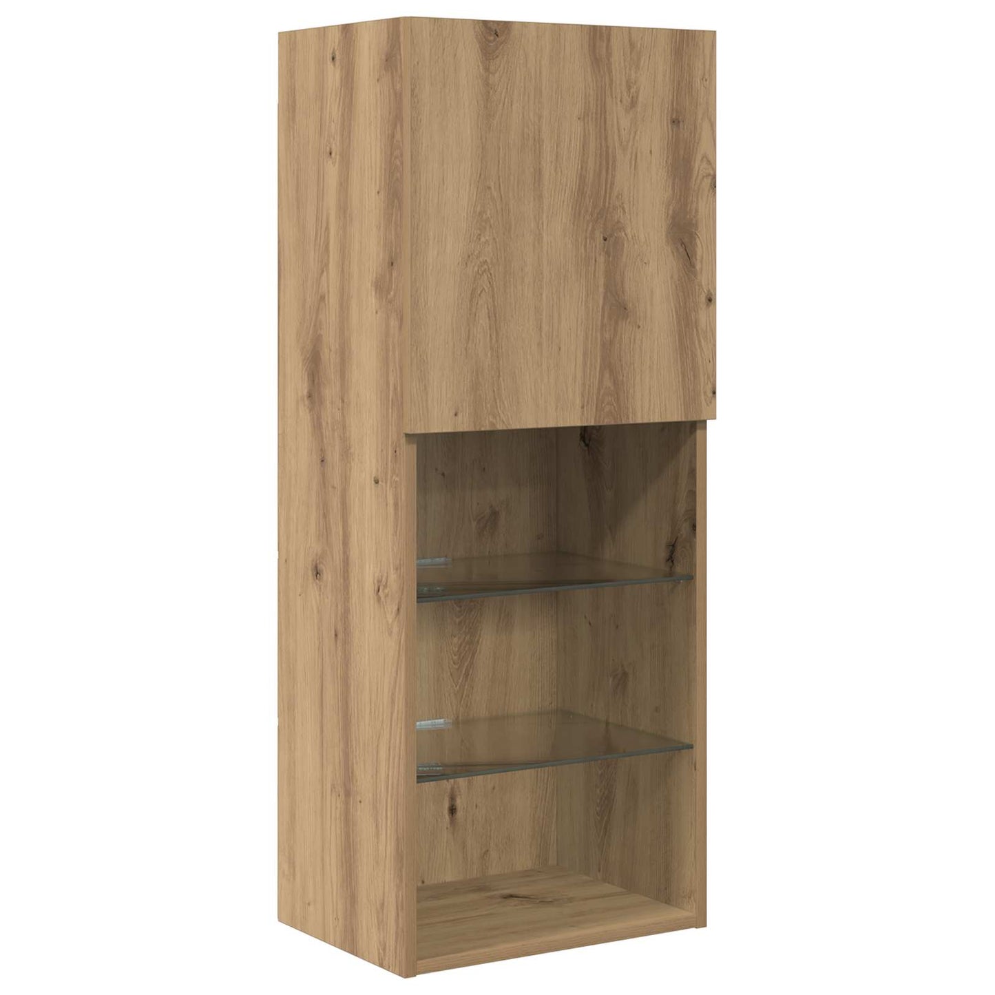 TV veggenheter med LED 5 pcs Artisan Eik Konstruert tre