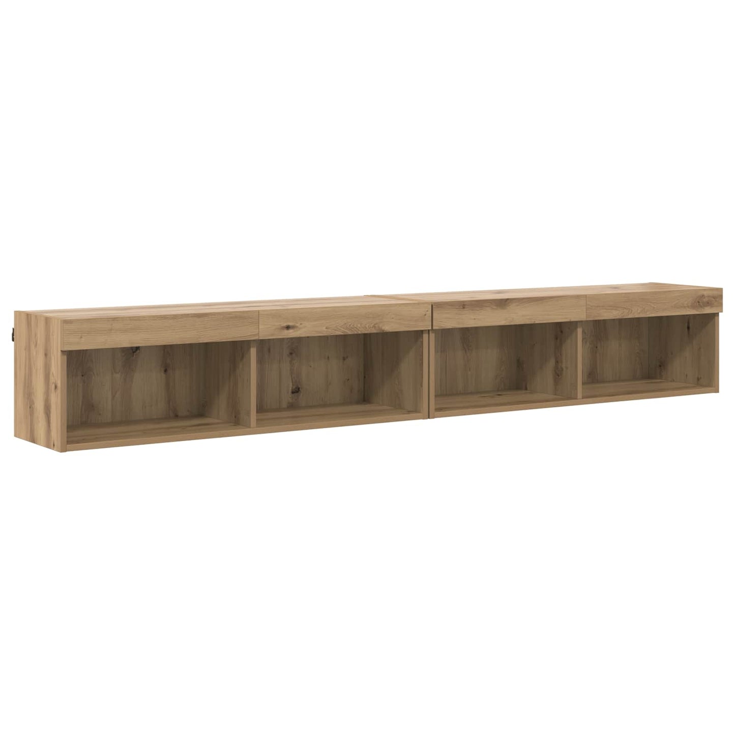 TV veggenheter med LED 5 pcs Artisan Eik Konstruert tre
