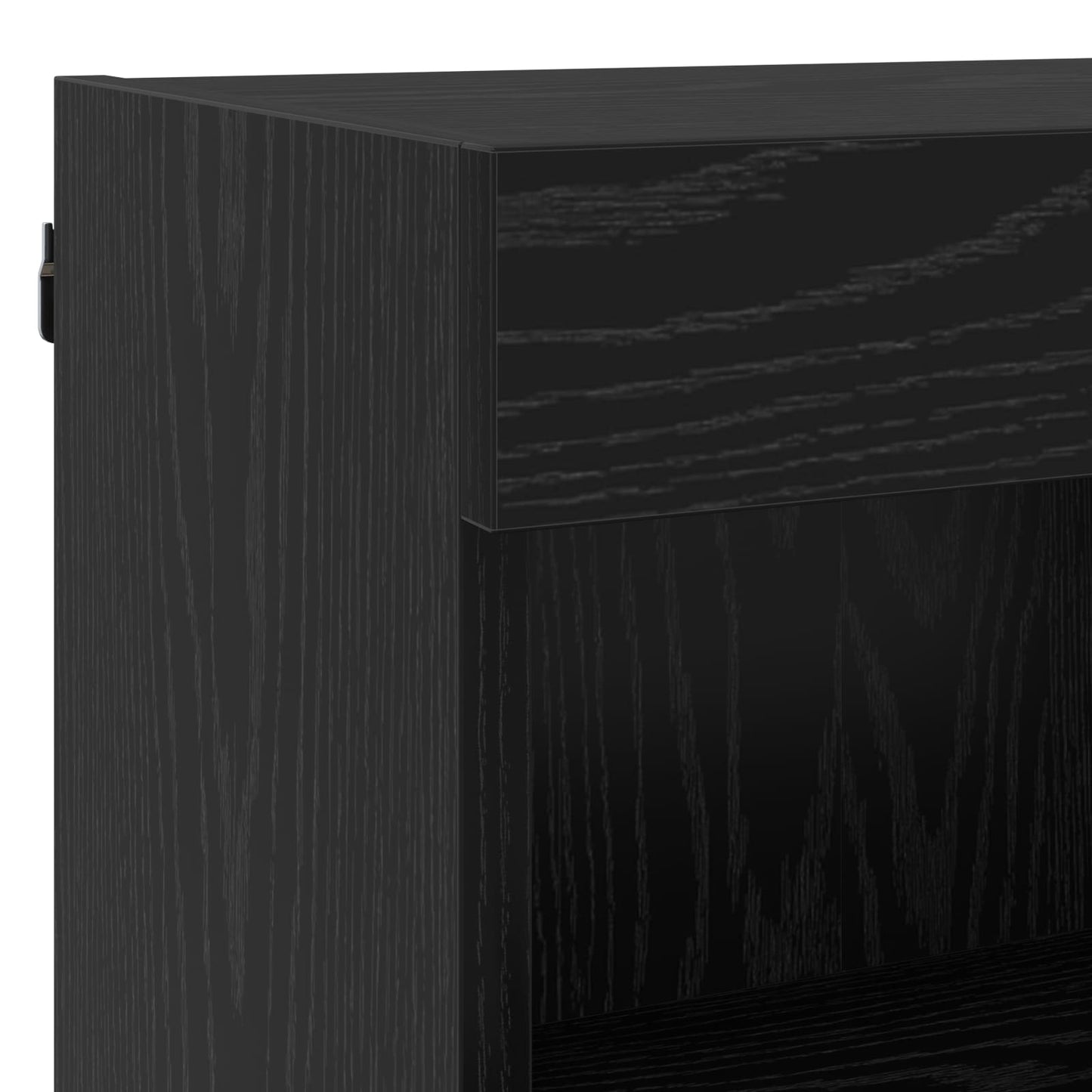 TV veggenheter med LED 5 pcs Svart Eik Konstruert tre