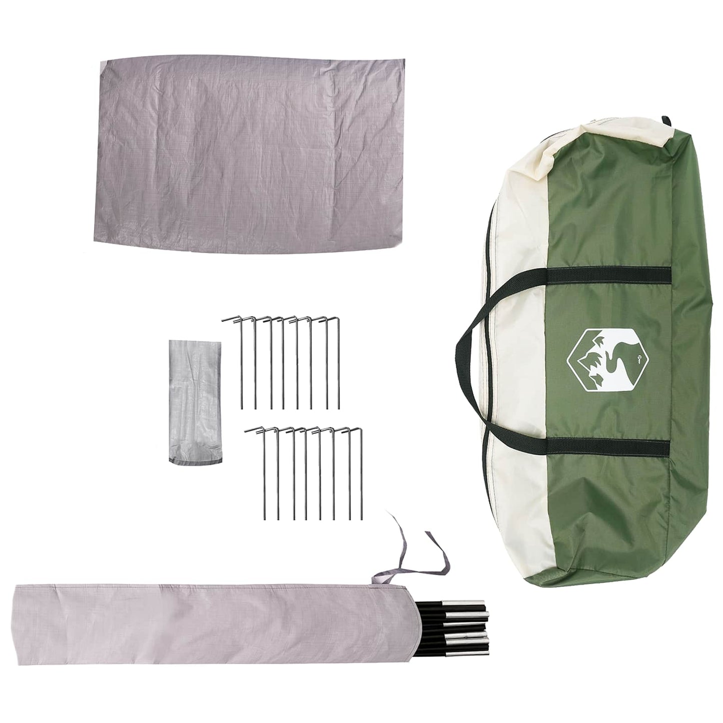 Familietelt Grønn 5 personer 185T Polyester med PU Belegg