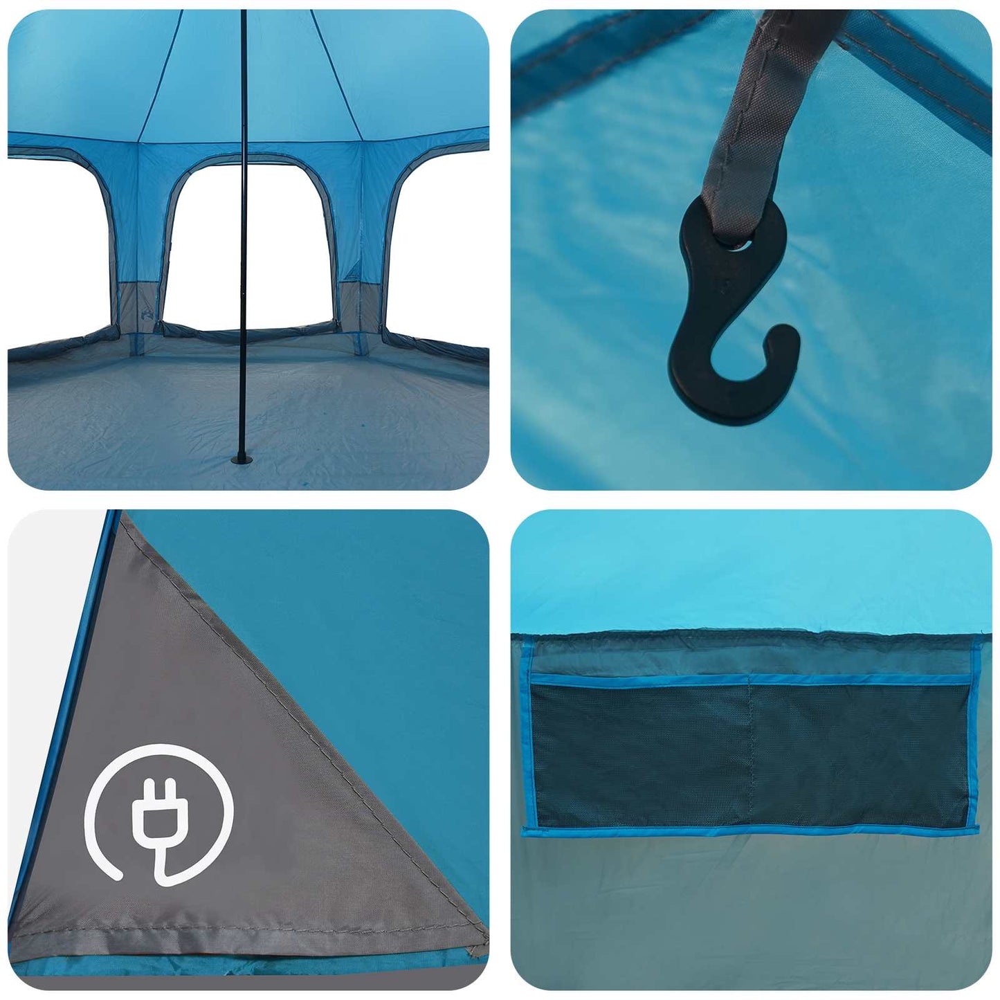 Familietelt Blå 5 personer 185T Polyester med PU Belegg