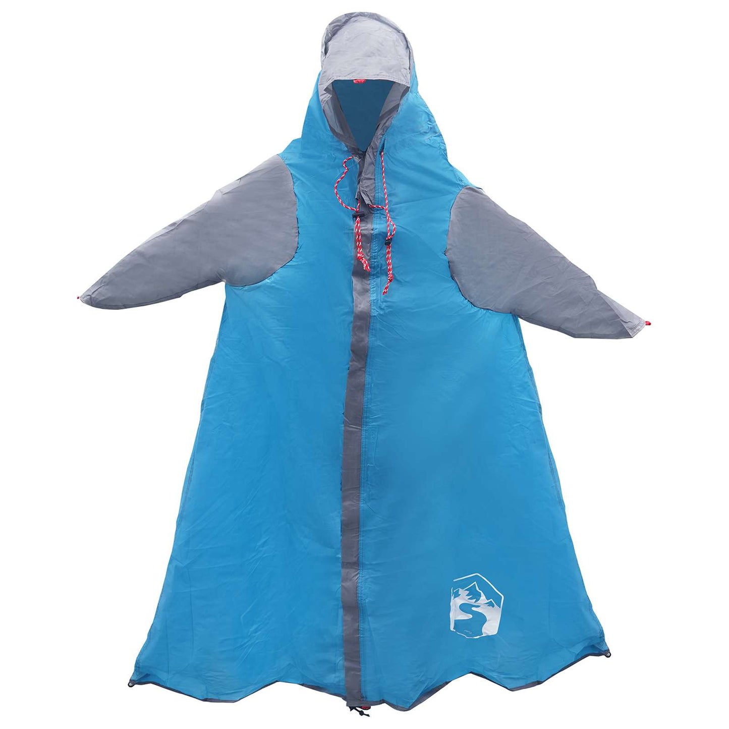 2-i-1 Regn Poncho med Hette Blå 262 x 126 x 130 cm