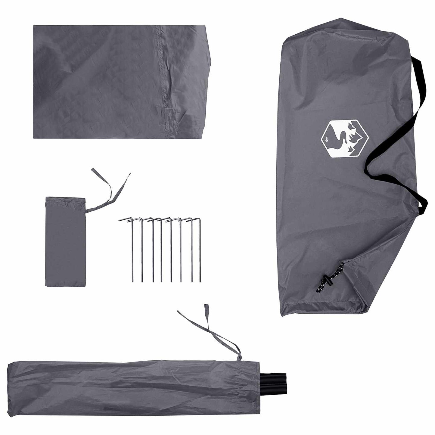 2-i-1 Regn Poncho med Hette Grå og Oransje 262 x 126 x 130 cm