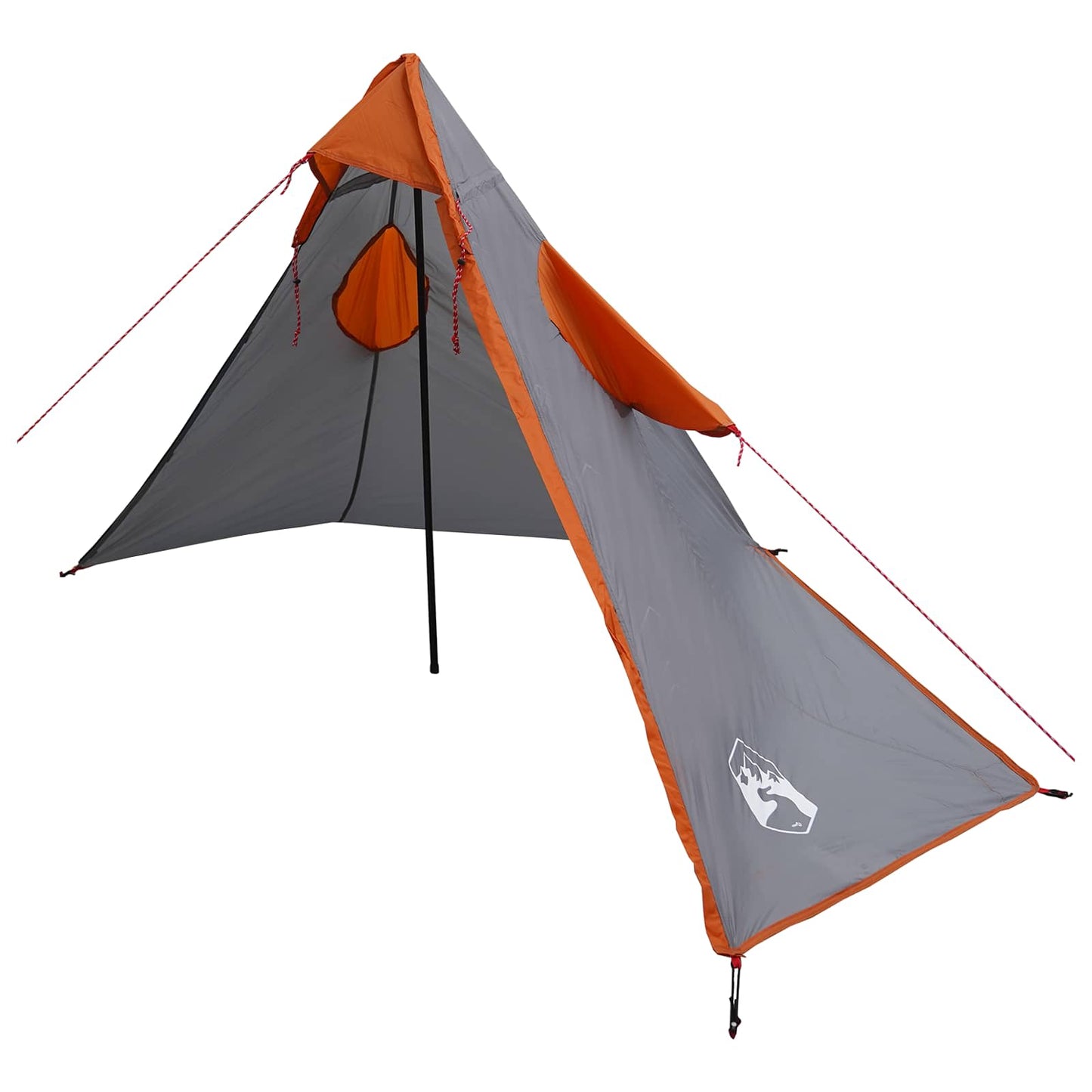 2-i-1 Regn Poncho med Hette Grå og Oransje 262 x 126 x 130 cm