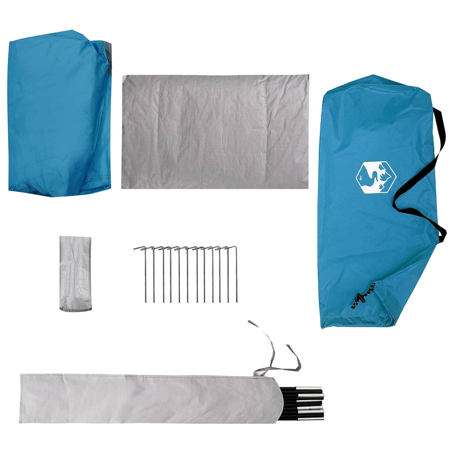 Ryggsekk Telt Blå 4 personer 185T Polyester med PU Belegg
