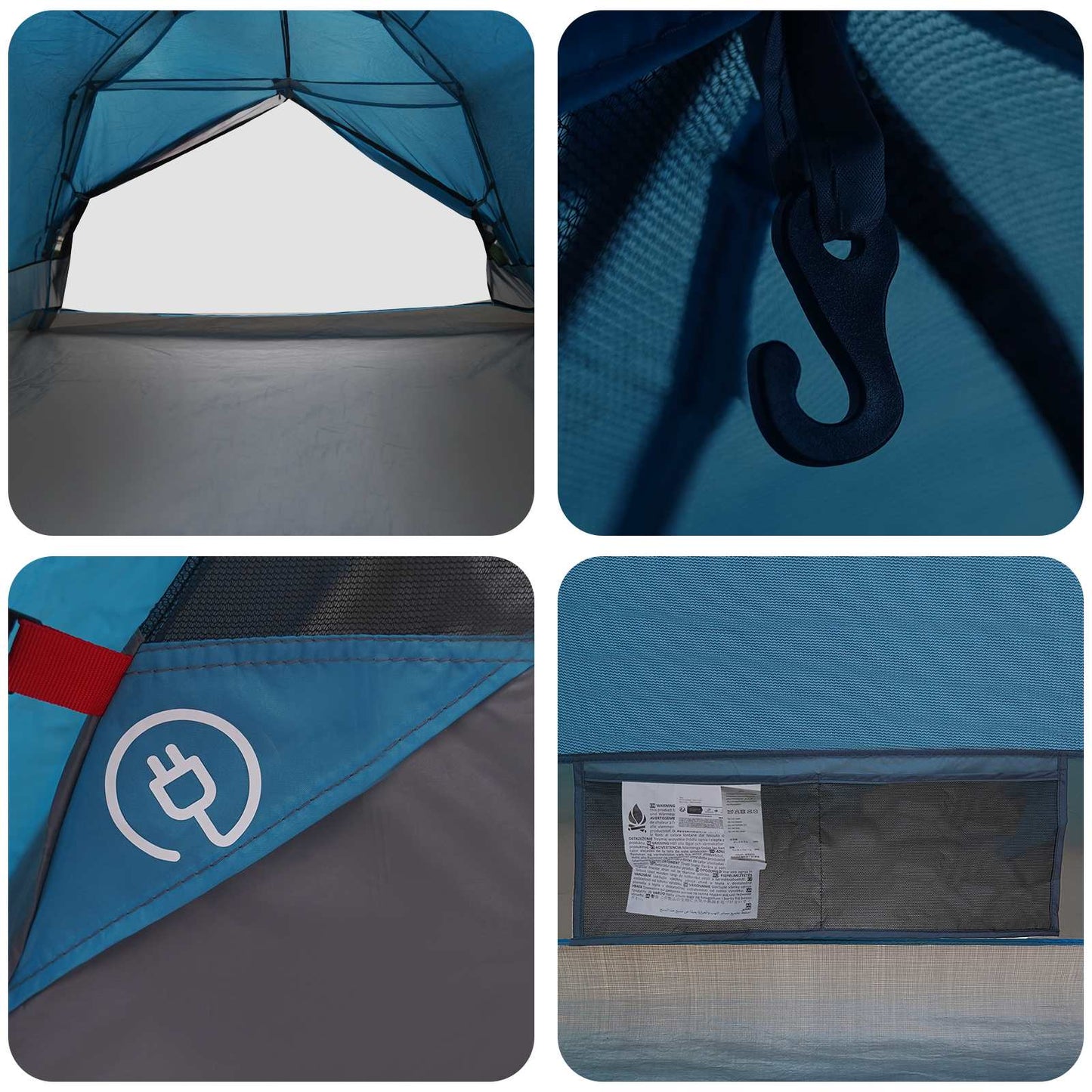 Ryggsekk Telt Blå 4 personer 185T Polyester med PU Belegg