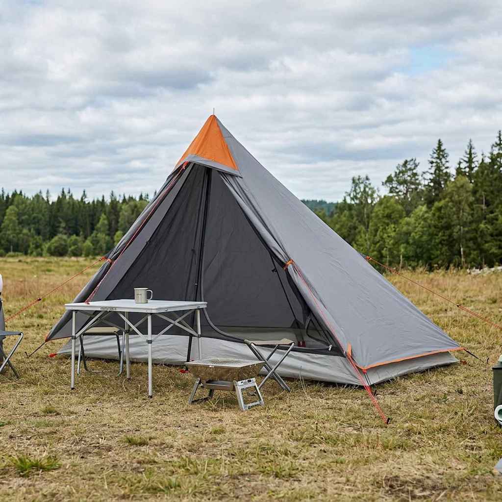 Ryggsekk Telt Grå og Oransje 222 x 85 x 125 cm