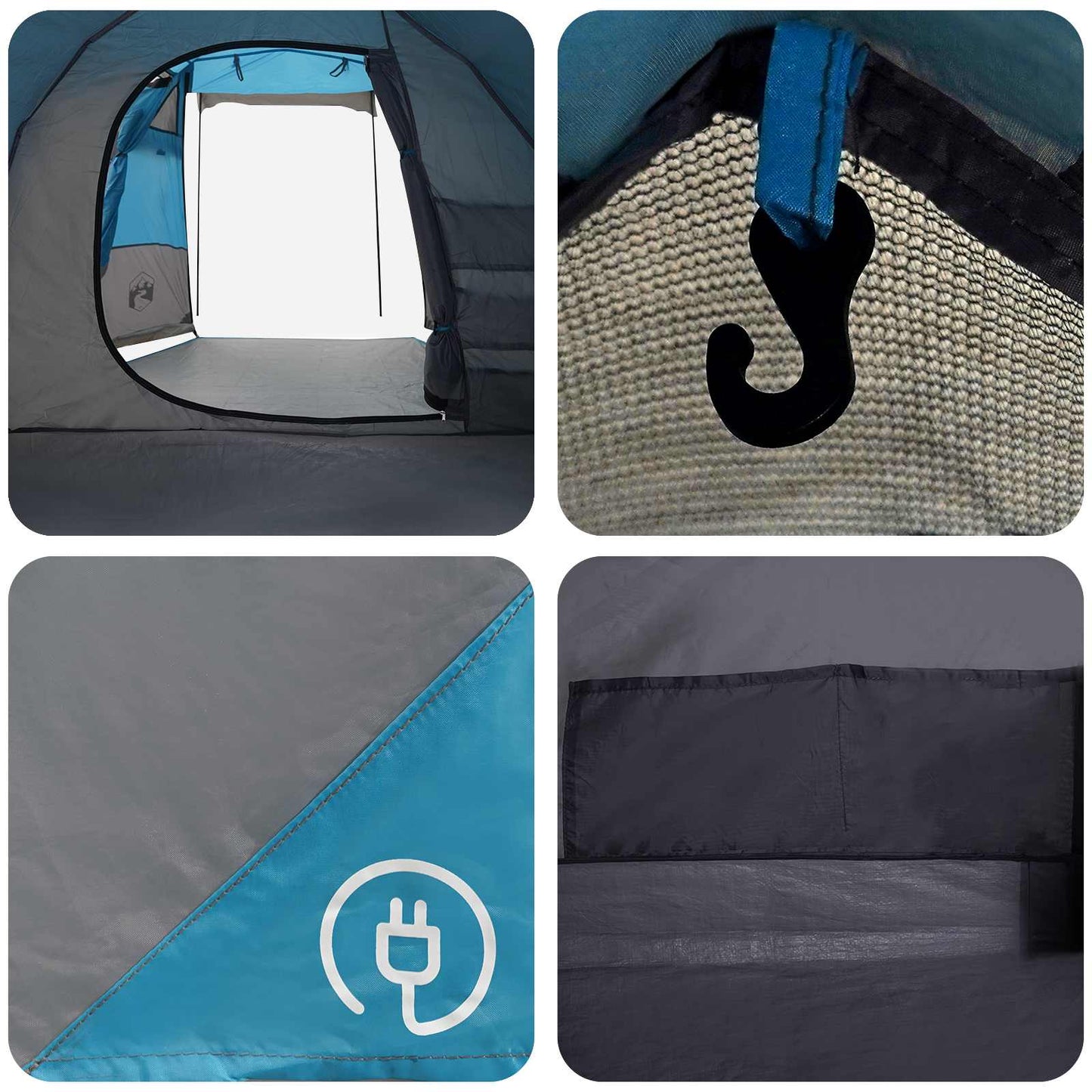 Tunneltelt Blå 390 x 215 x 152 cm 185T Polyester med PU Belegg