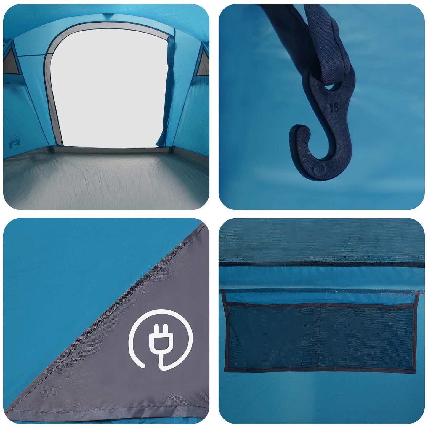 Tunneltelt Blå 505 x 330 x 204 cm 185T Polyester med PU Belegg
