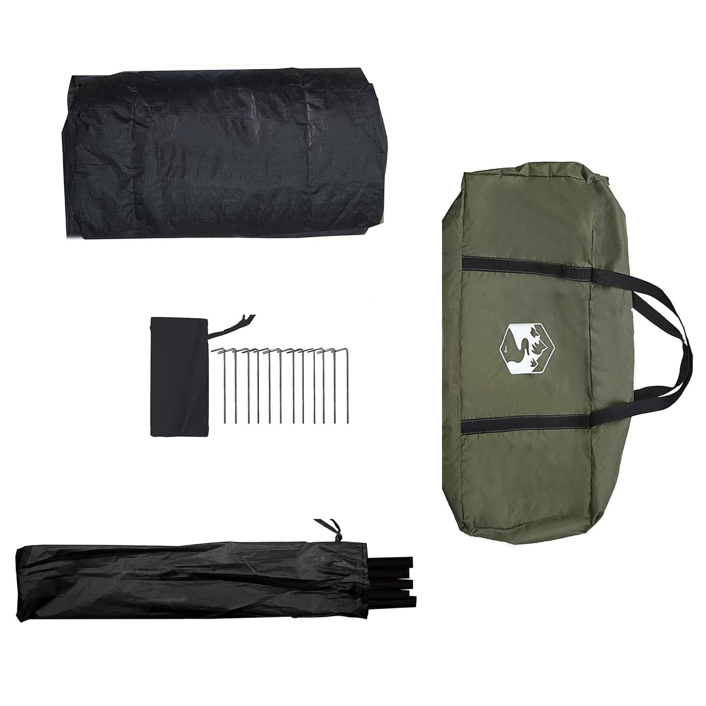 Hyttetelt Army grønn 340 x 246 x 210 cm Syntetisk bomull