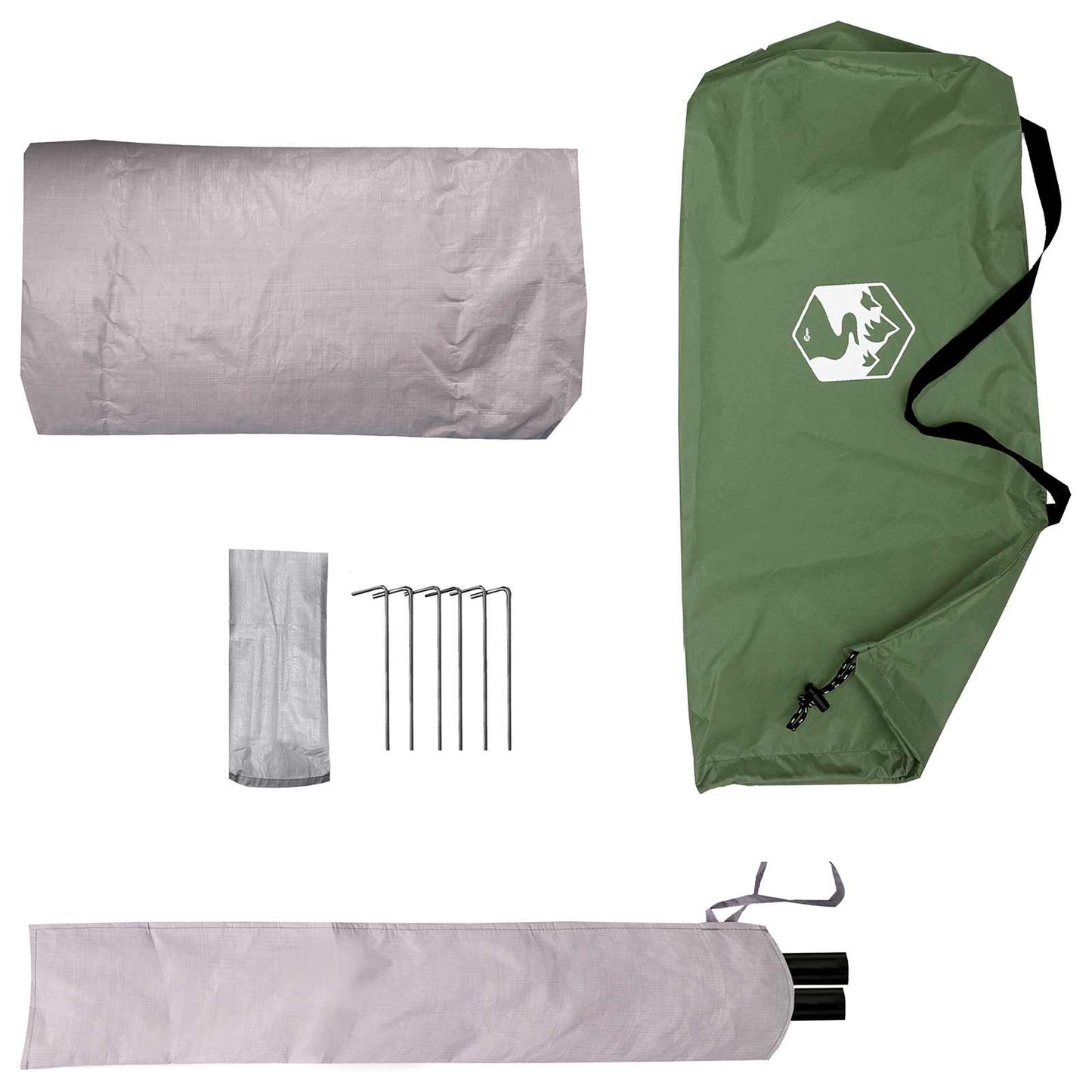 Ryggsekk Telt Grønn 4 personer 185T Polyester med PU Belegg