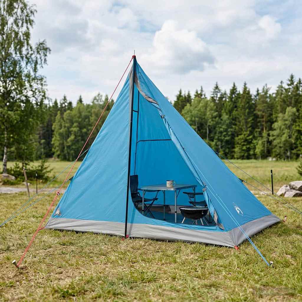 Ryggsekk Telt Blå 2-personers 185T Polyester med PU Belegg