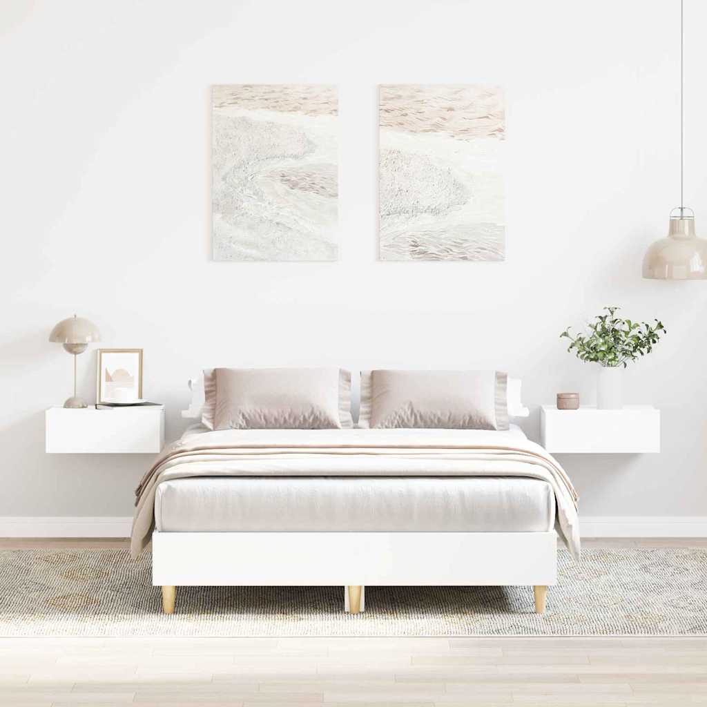 Sengestamme Hvit 137 x 190 cm Konstruert tre