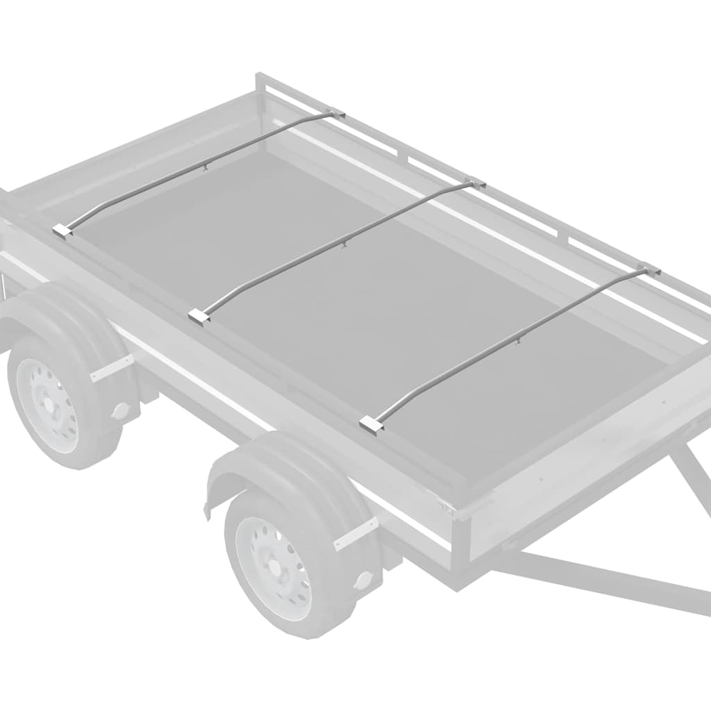 Presenningbeslag for tilhengere 3 pcs sølv 100-145 cm Aluminium