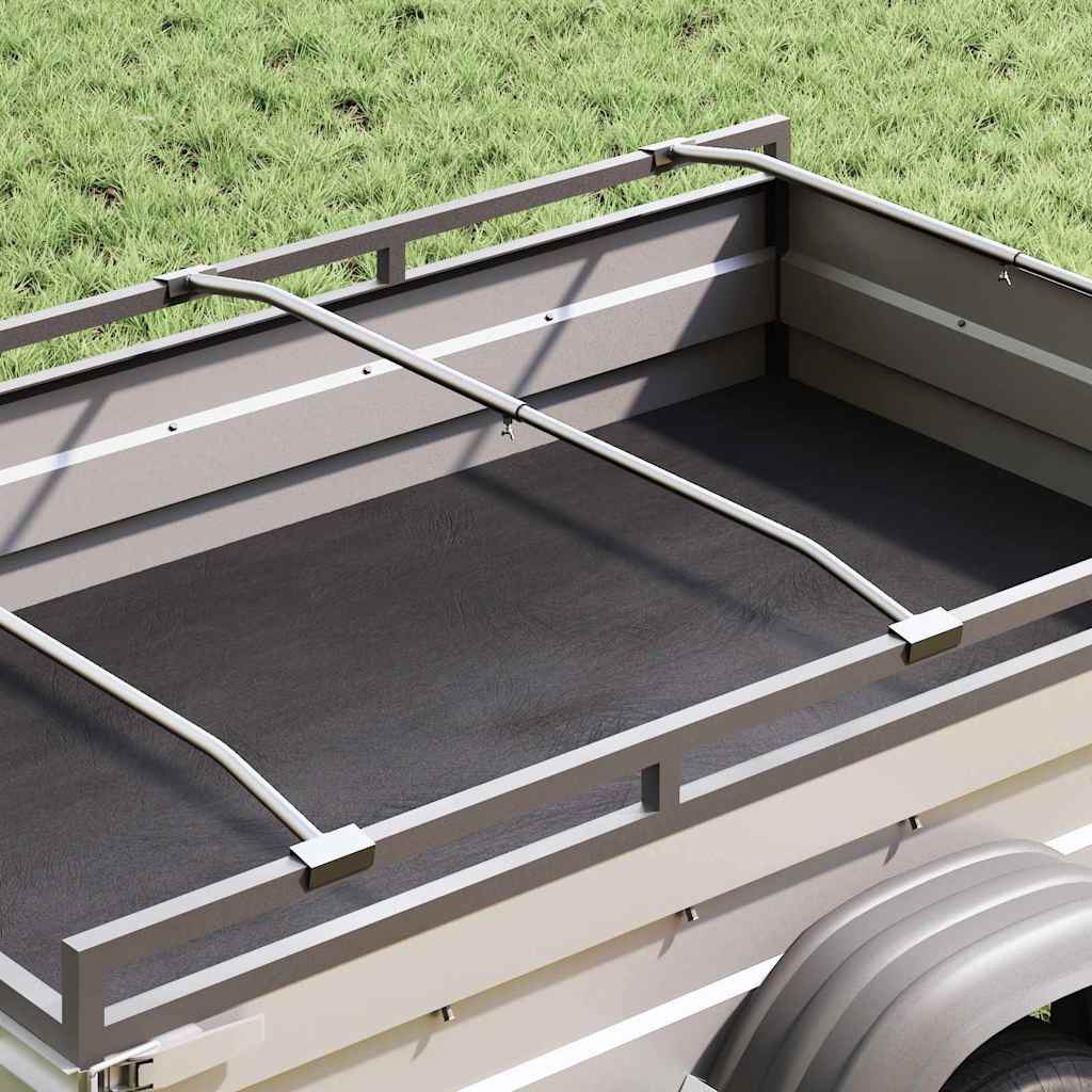 Presenningbeslag for tilhengere 2 pcs sølv 130-210 cm Aluminium