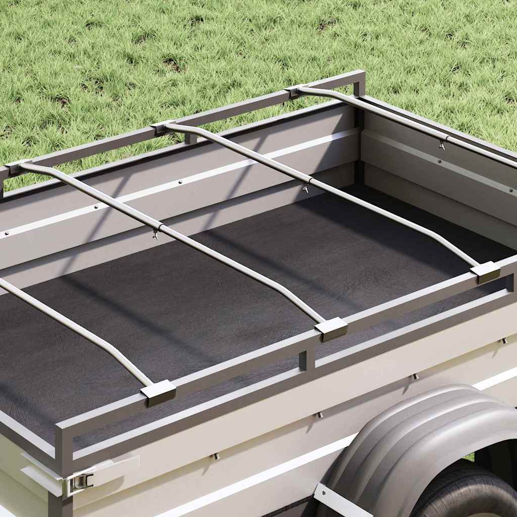 Presenningbeslag for tilhengere 4 pcs sølv 130-210 cm Aluminium