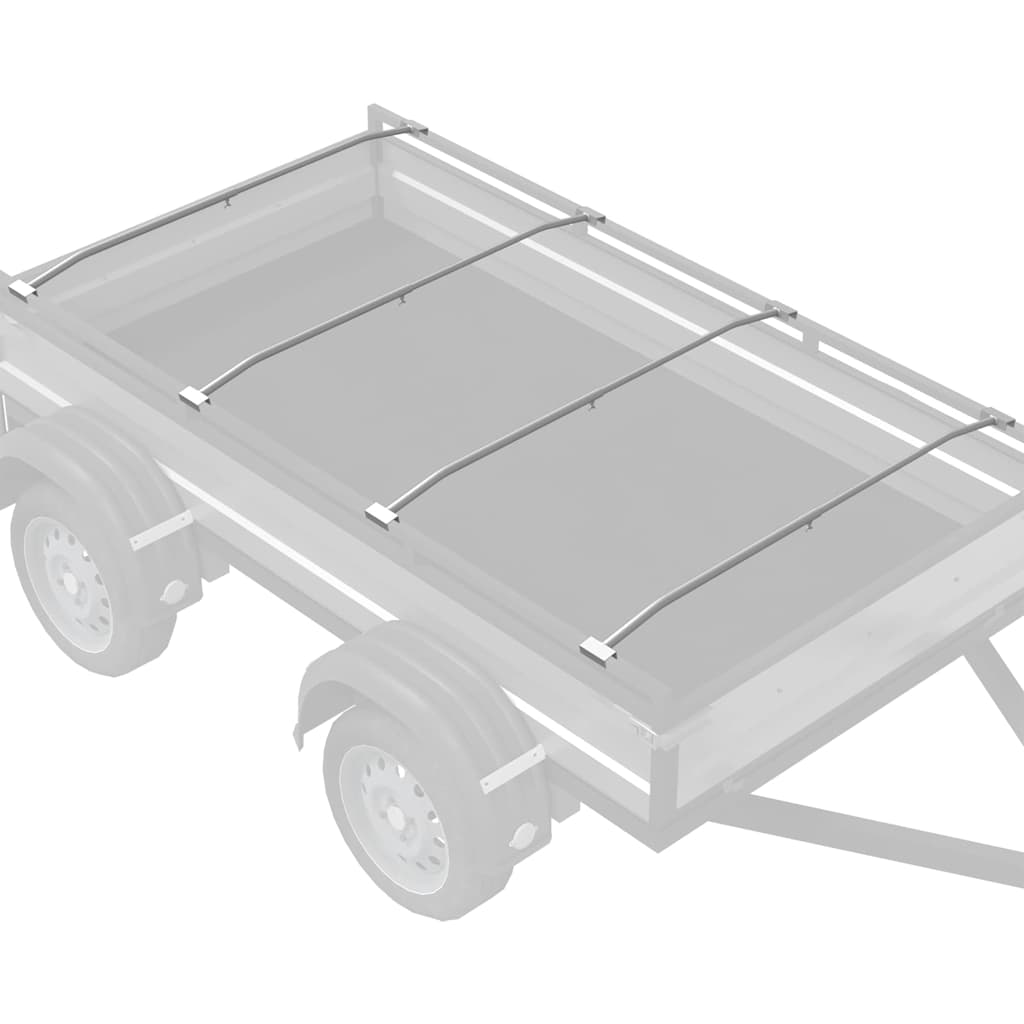 Presenningbeslag for tilhengere 4 pcs sølv 130-210 cm Aluminium