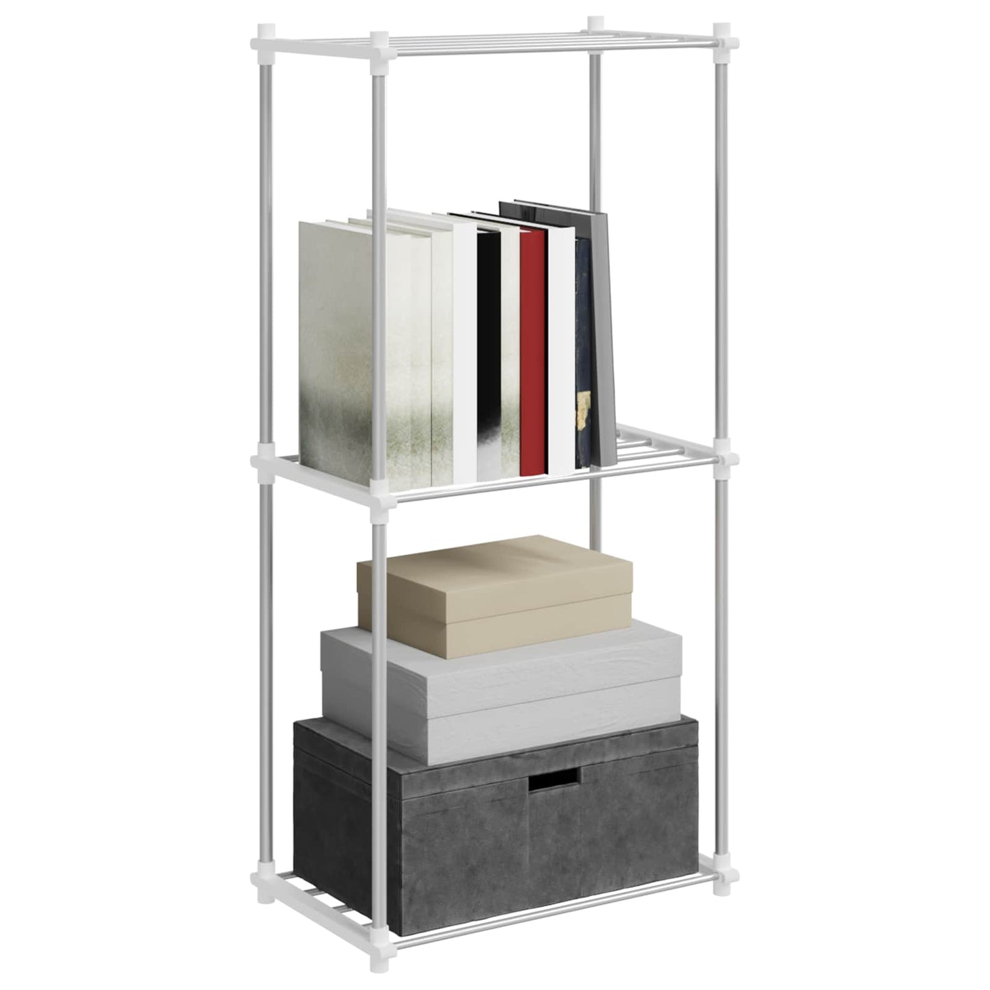 Tubular Shelf med lagring Hvit 42,5 x 27 x 91,5 cm Aluminium