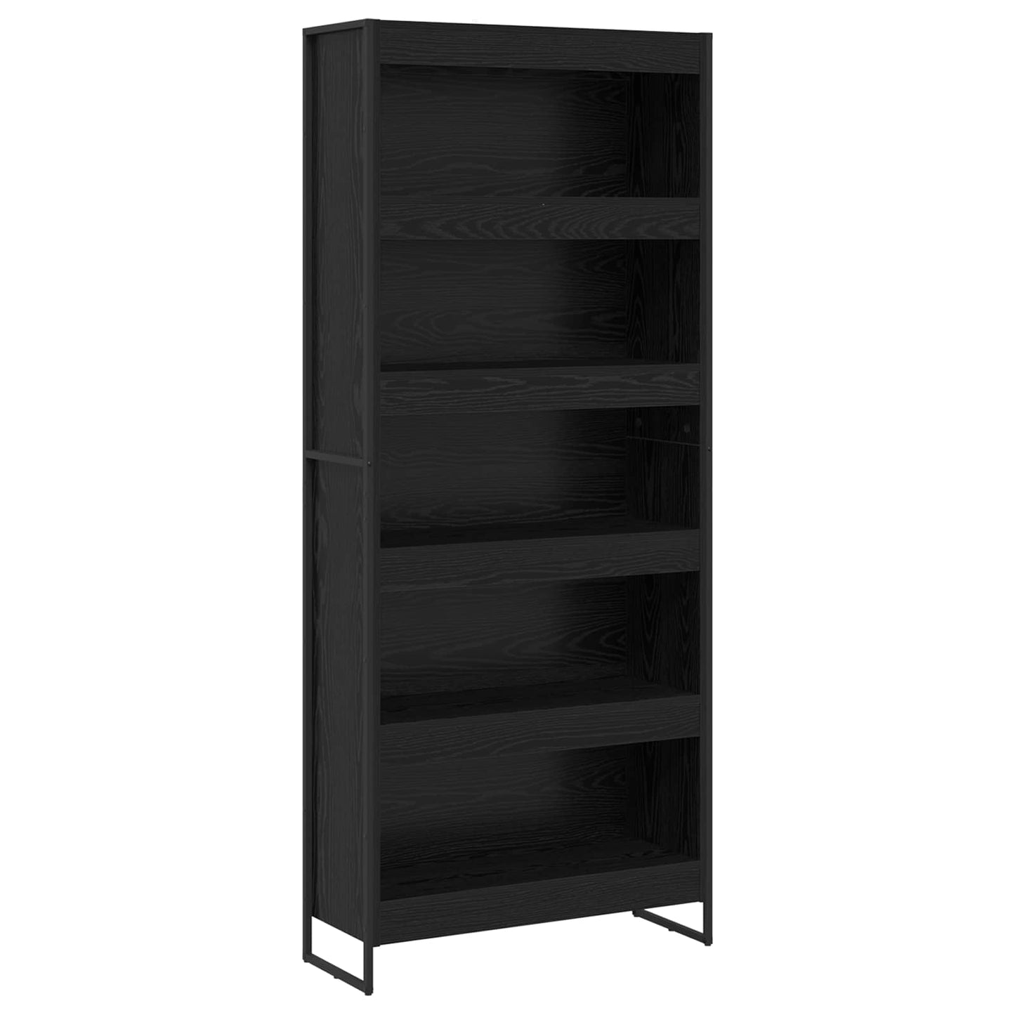 Bokskap 80 x 30 x 189,5 cm Konstruert tre Svart Eik