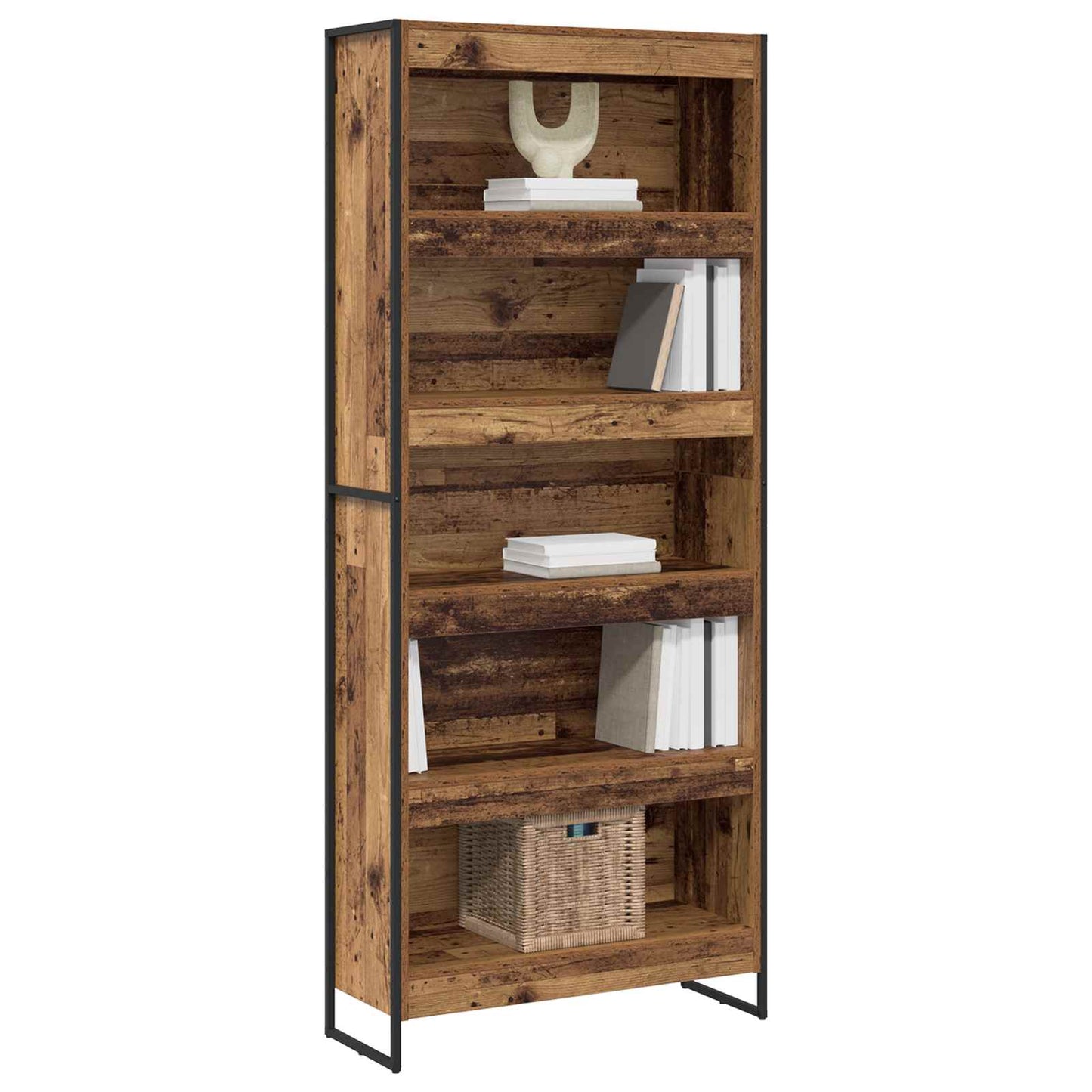 Bokskap 80 x 30 x 189,5 cm Konstruert tre Gamle tre