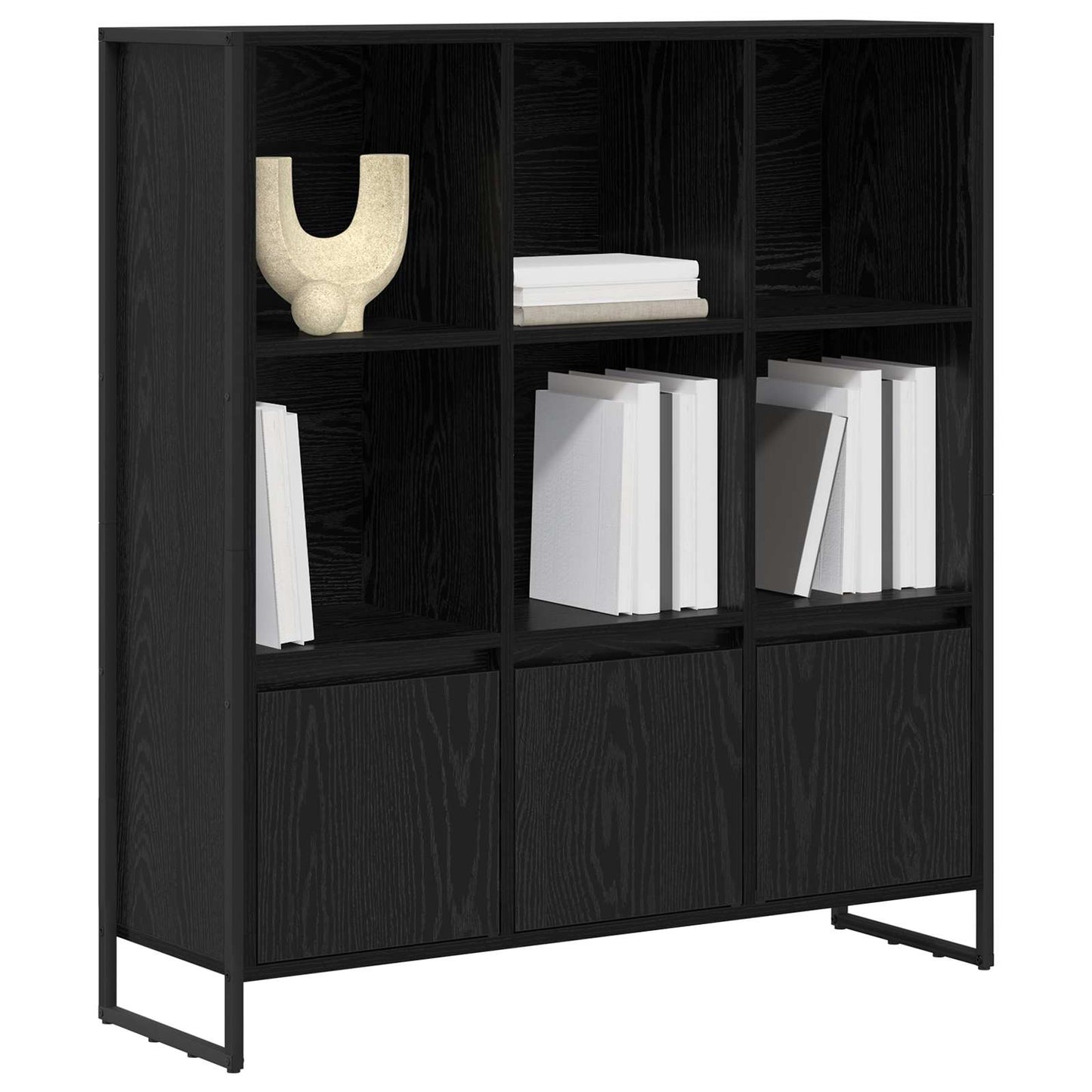Bokskap 99,5 x 30 x 108 cm Konstruert tre Svart Eik