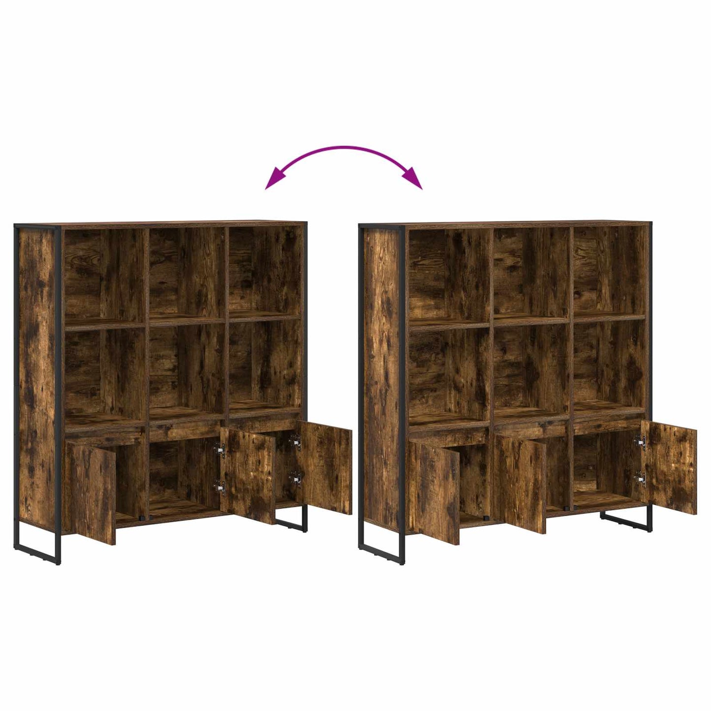Bokskap 99,5 x 30 x 108 cm Konstruert tre Røyk Eik