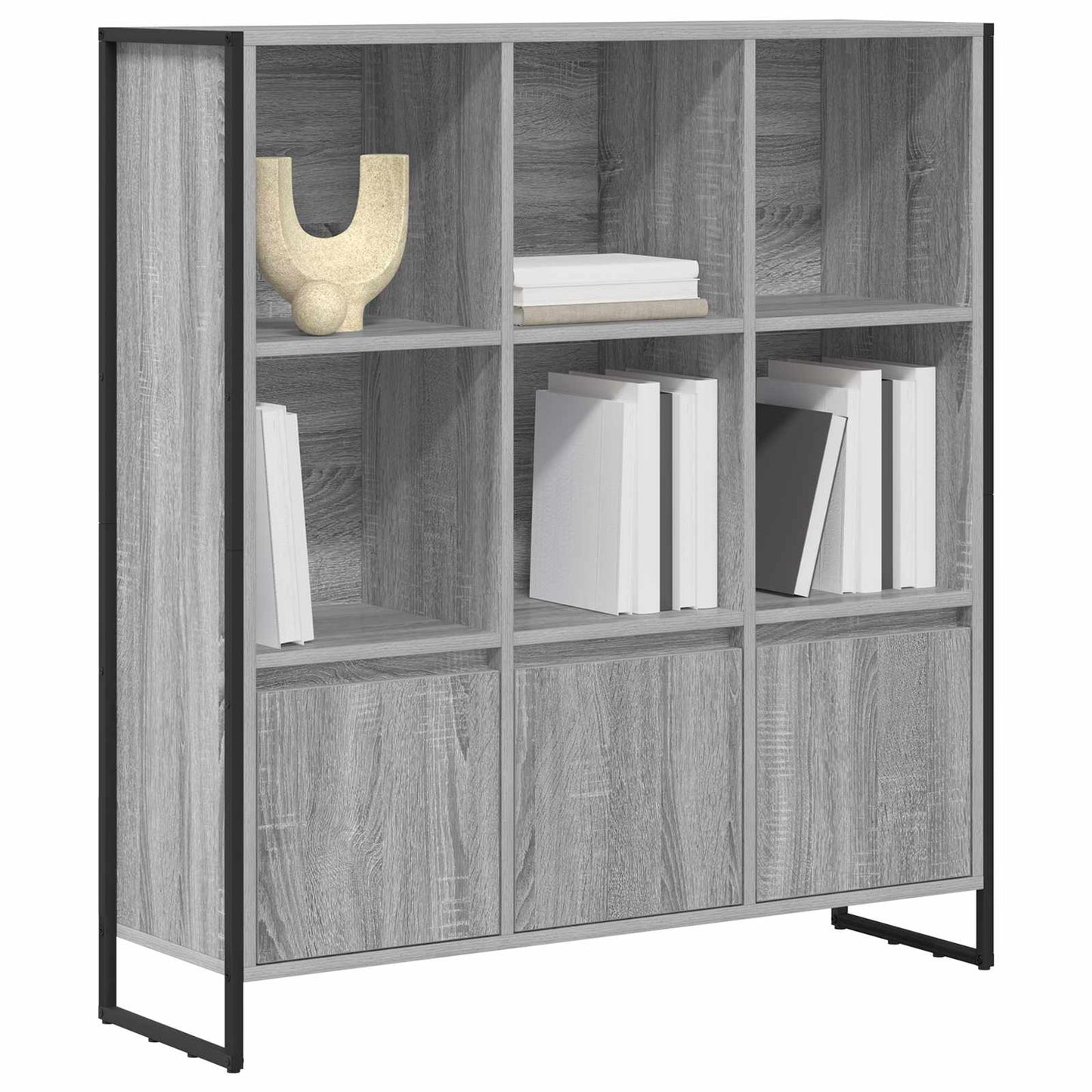 Bokskap 99,5 x 30 x 108 cm Konstruert tre Grå Sonoma