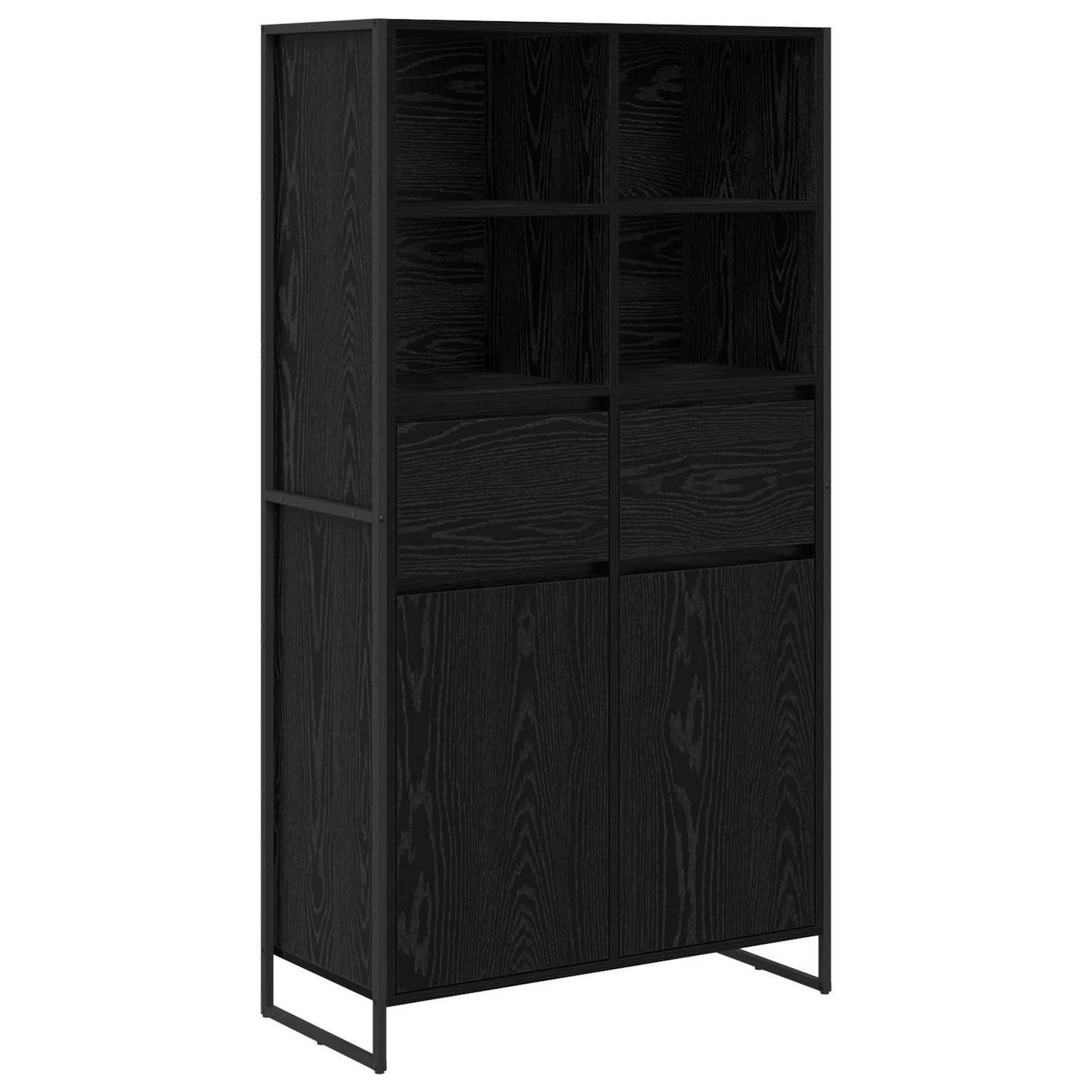 Serviesskap Svart Eik 81 x 36 x 150.5 cm Konstruert tre