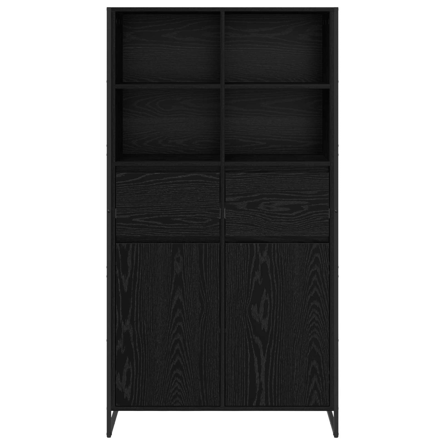 Serviesskap Svart Eik 81 x 36 x 150.5 cm Konstruert tre