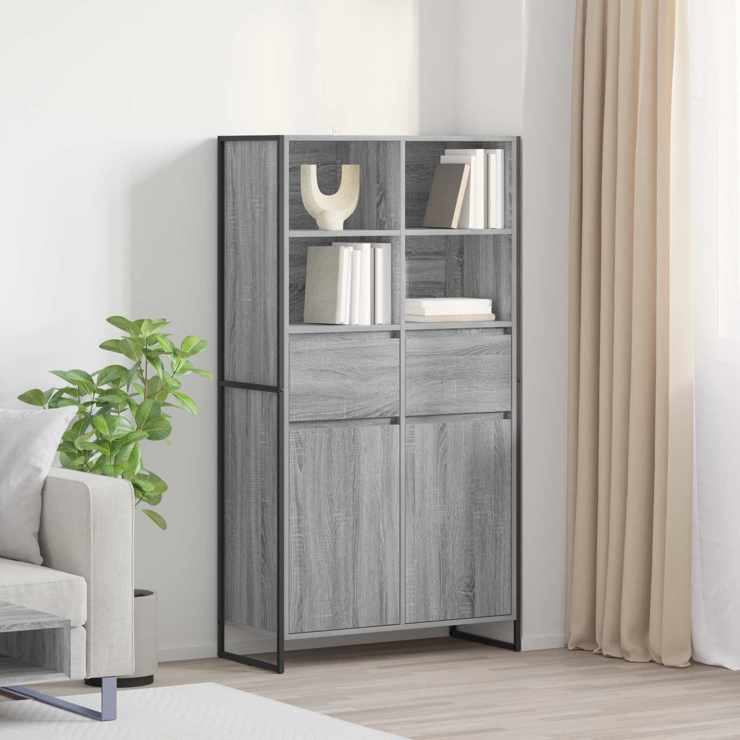 Serviesskap Grå Sonoma 81 x 36 x 150.5 cm Konstruert tre