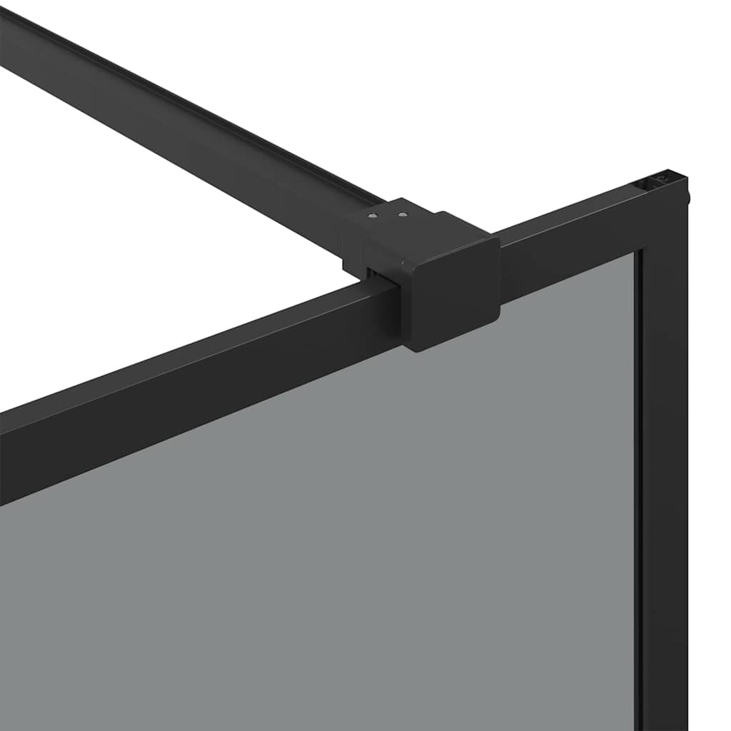 Walk-in Dusjvegg Svart 80 x 195 cm herdet glass