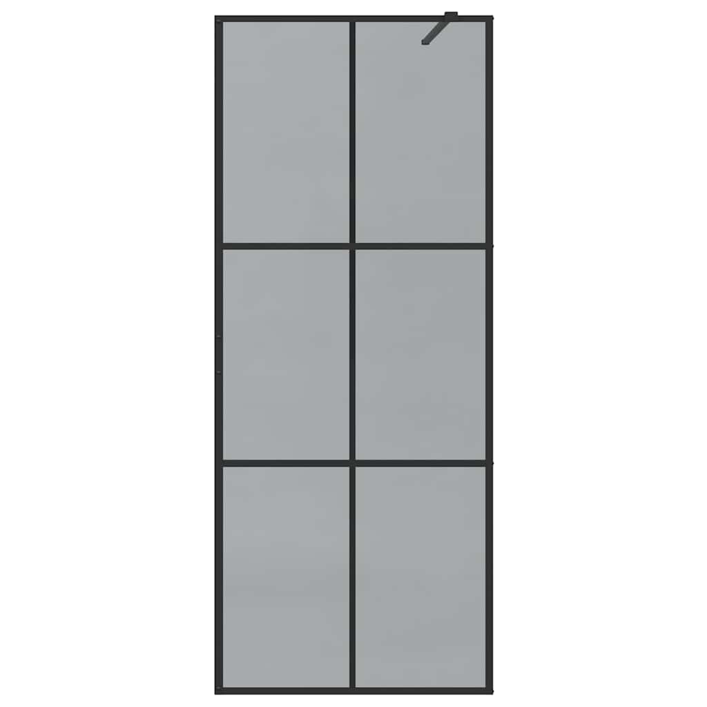 Walk-in Dusjvegg Svart 80 x 195 cm herdet glass