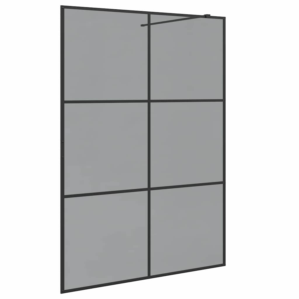 Walk-in Dusjvegg Svart 140 x 195 cm herdet glass