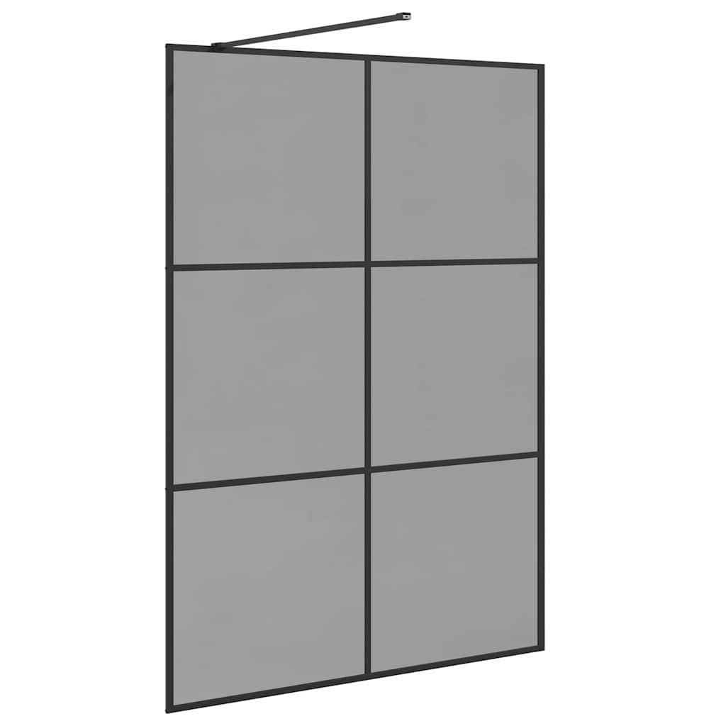 Walk-in Dusjvegg Svart 140 x 195 cm herdet glass