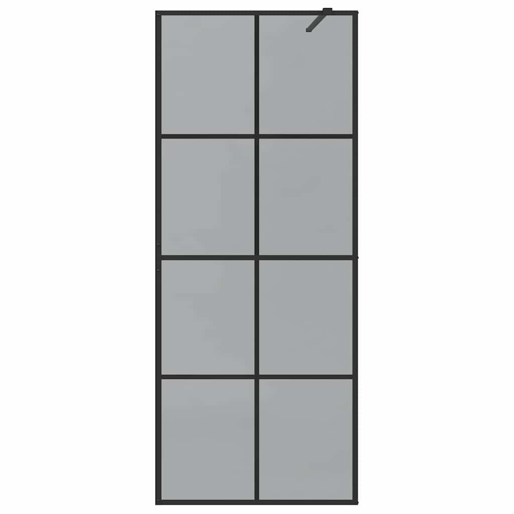 Walk-in Dusjvegg Svart 80 x 195 cm herdet glass