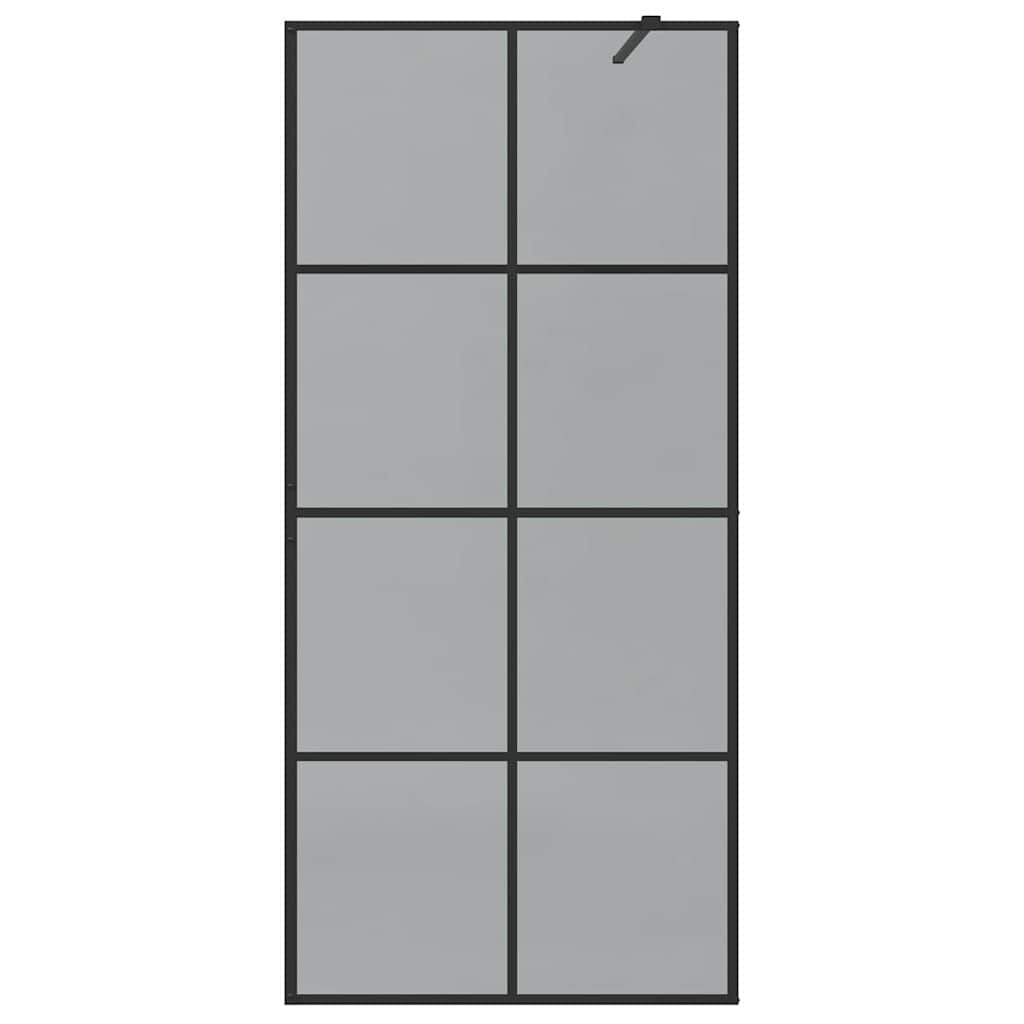 Walk-in Dusjvegg Svart 90 x 195 cm herdet glass