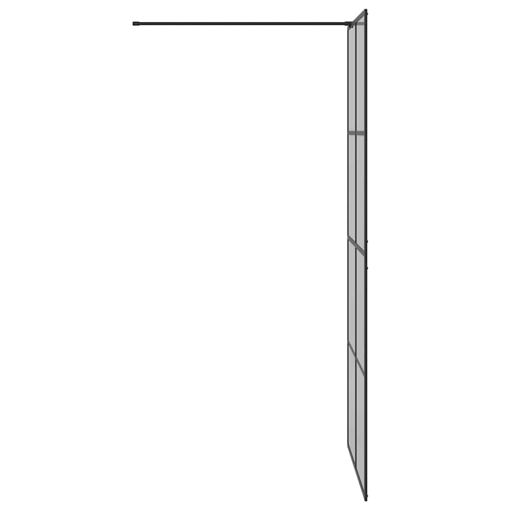 Walk-in Dusjvegg Svart 90 x 195 cm herdet glass