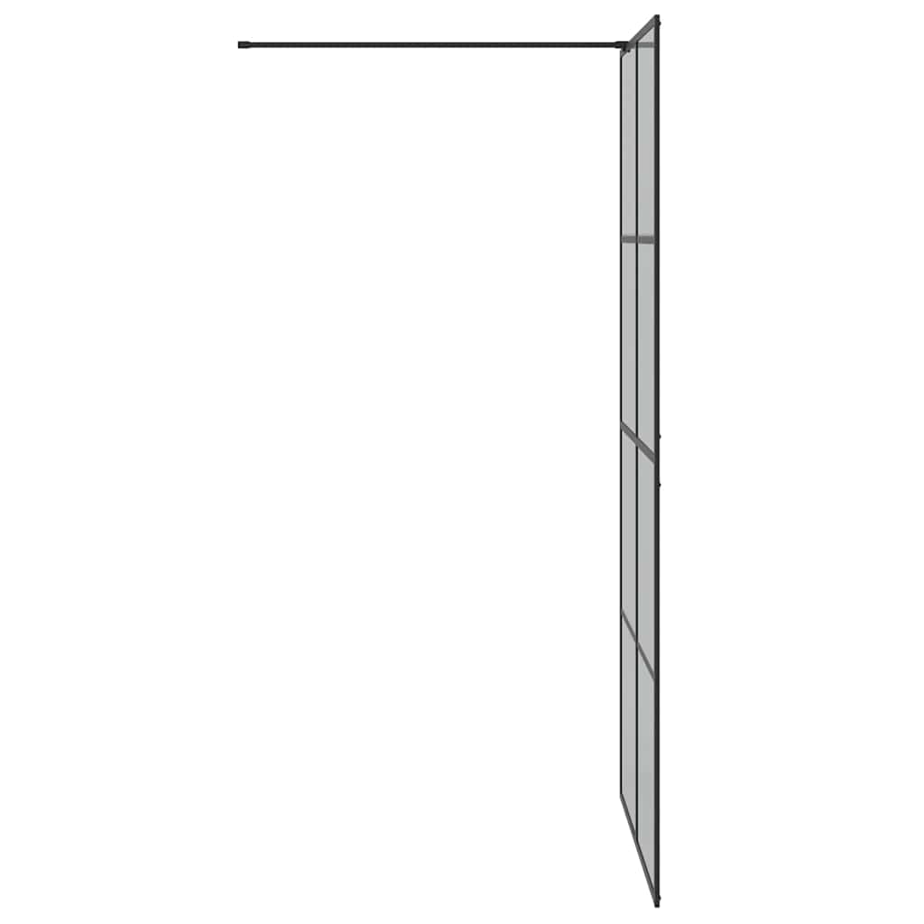 Walk-in Dusjvegg Svart 100 x 195 cm herdet glass