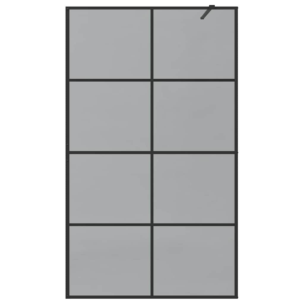 Walk-in Dusjvegg Svart 115 x 195 cm herdet glass