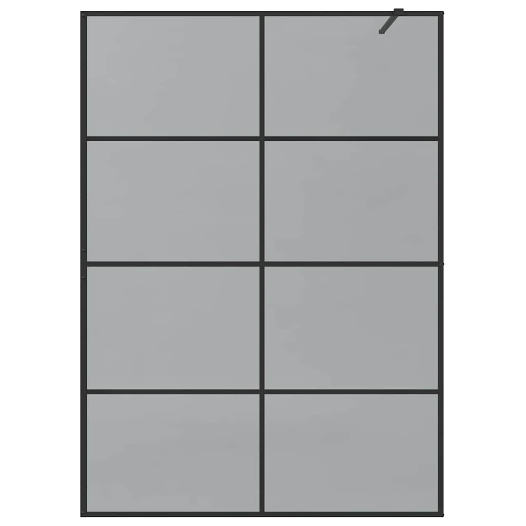 Walk-in Dusjvegg Svart 140 x 195 cm herdet glass