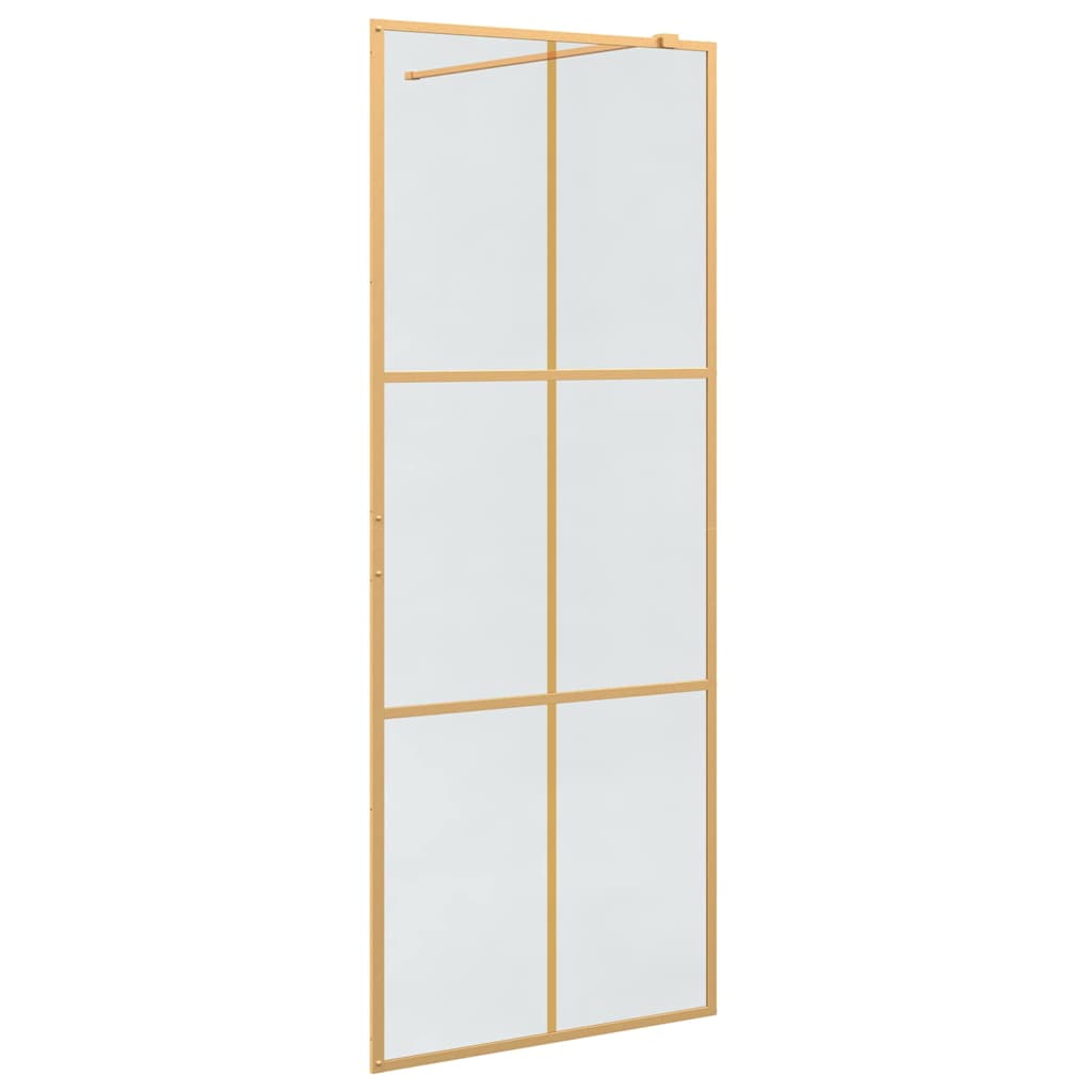 Walk-in Dusjvegg Gull 80 x 195 cm herdet glass