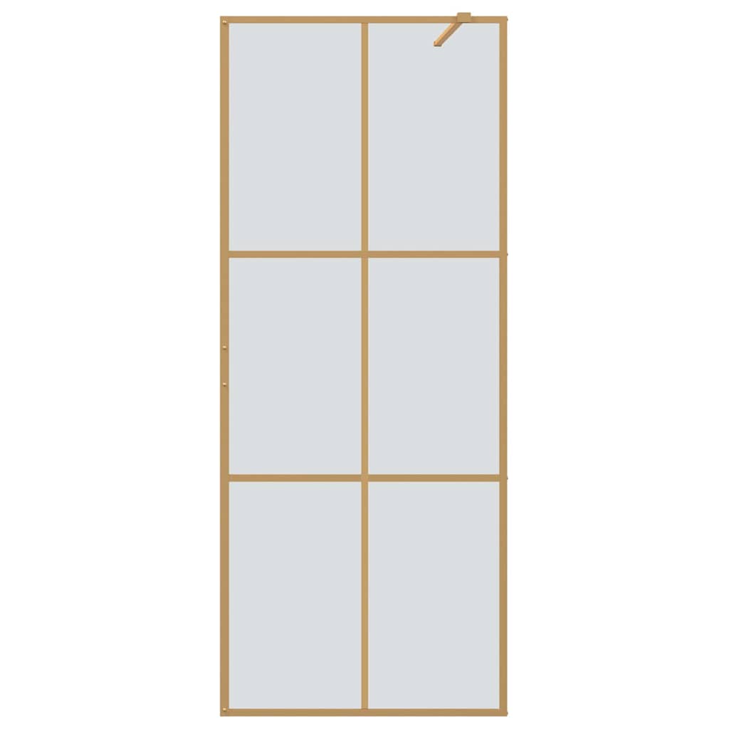 Walk-in Dusjvegg Gull 80 x 195 cm herdet glass