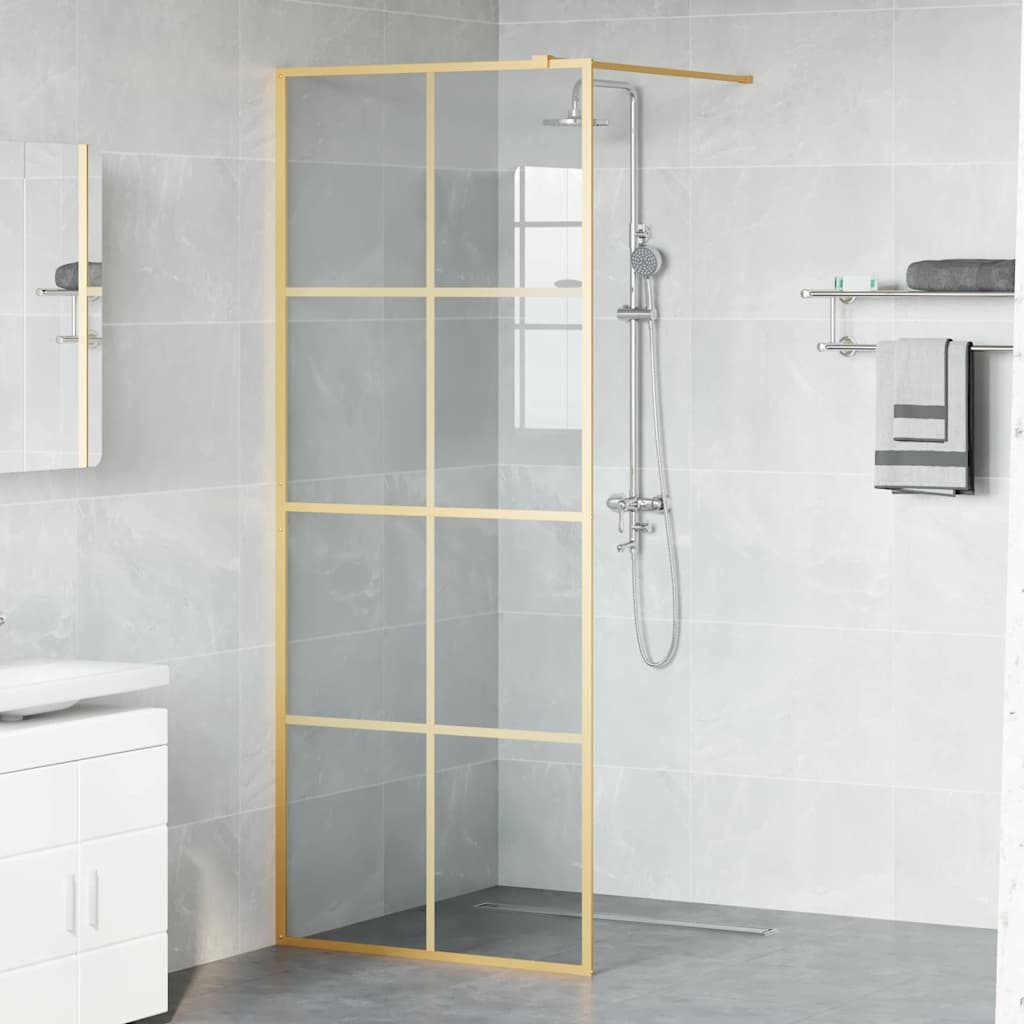 Walk-in Dusjvegg Gull 80 x 195 cm herdet glass