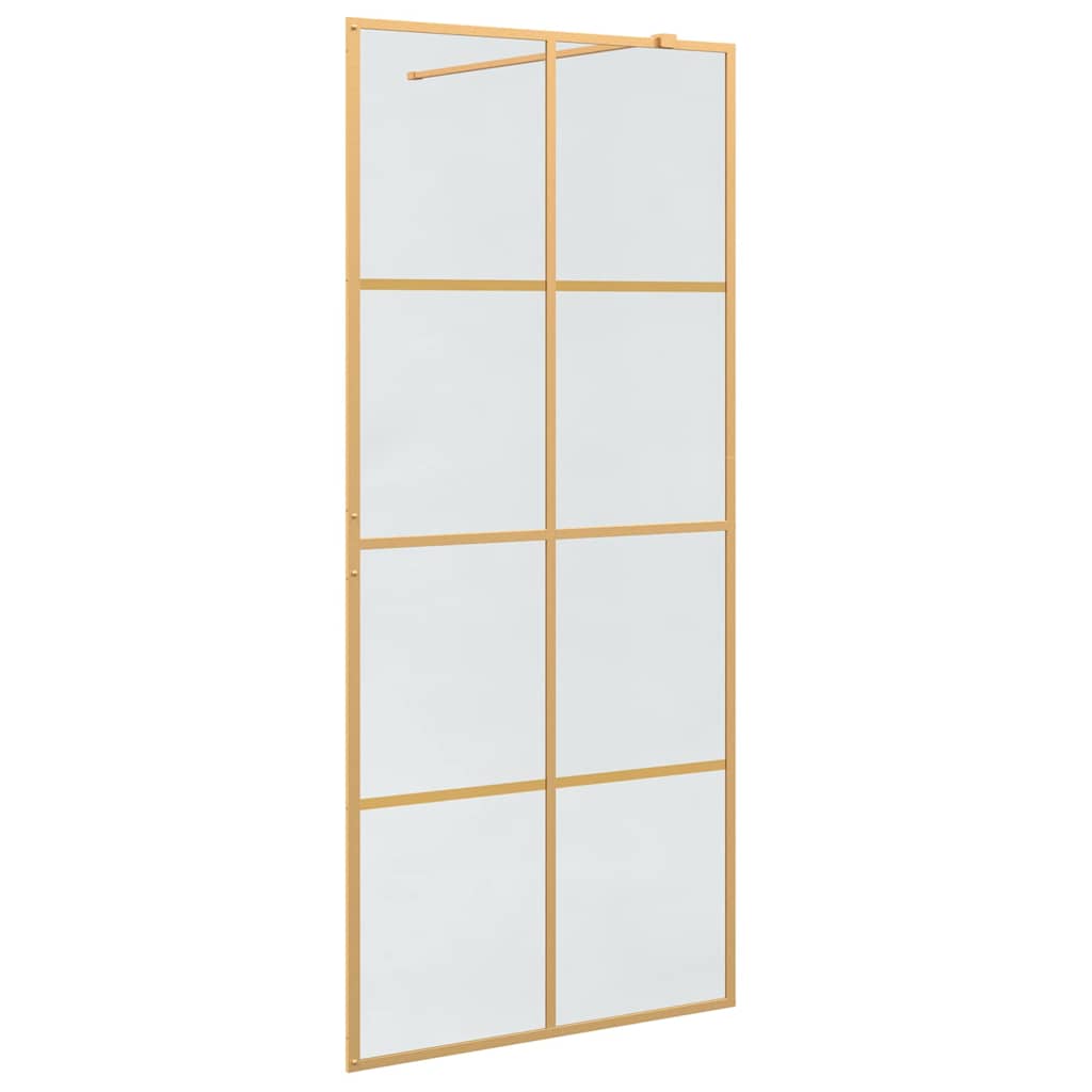 Walk-in Dusjvegg Gull 90 x 195 cm herdet glass