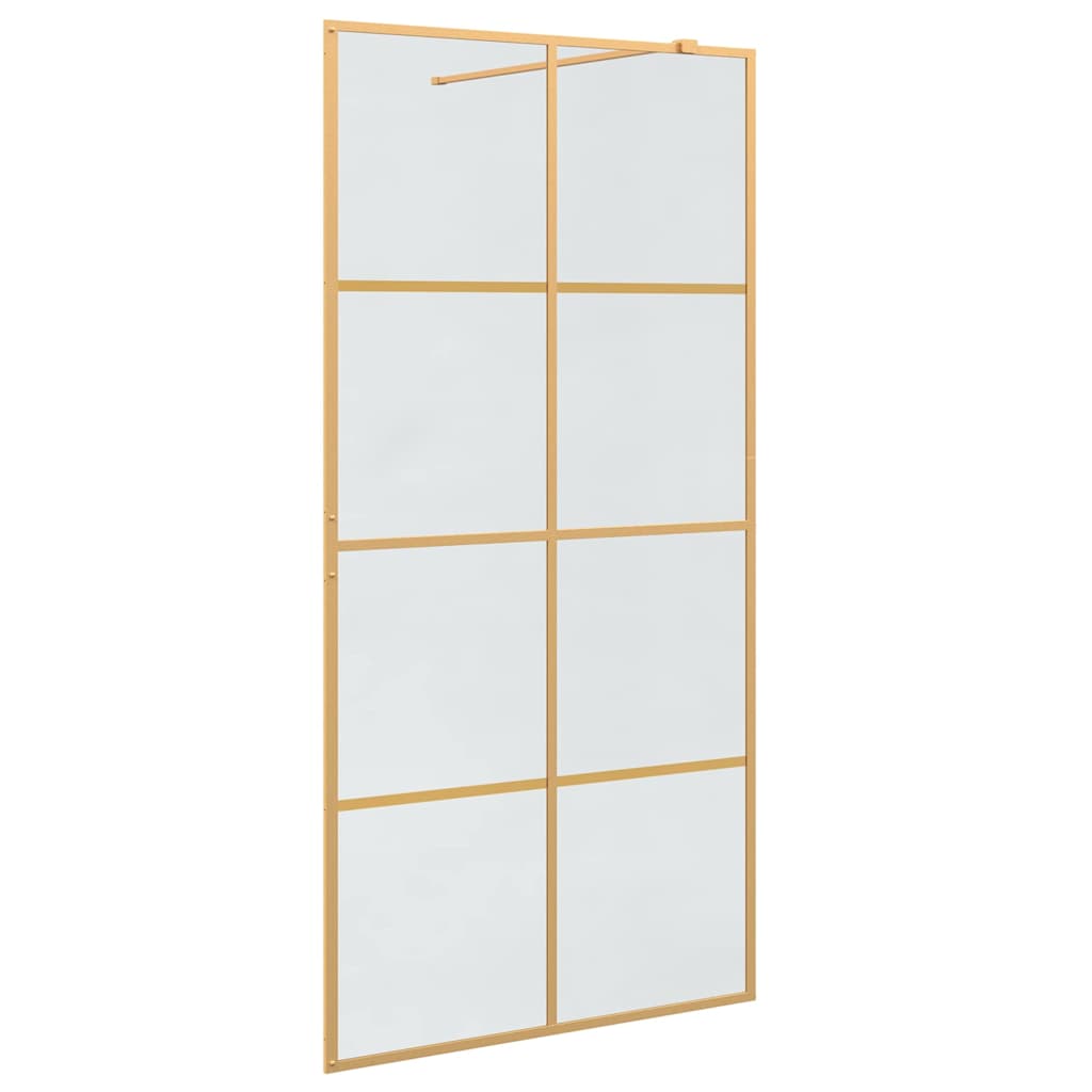Walk-in Dusjvegg Gull 100 x 195 cm herdet glass