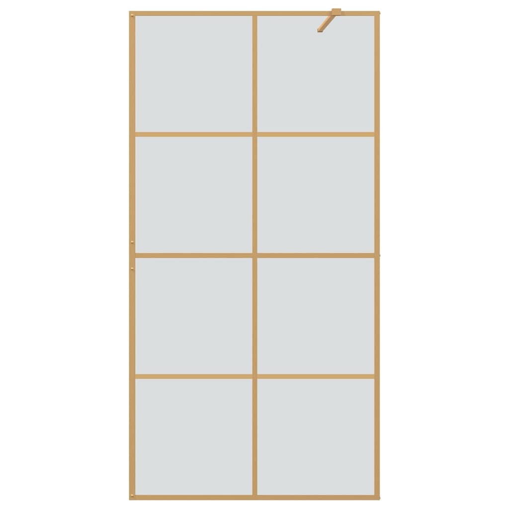 Walk-in Dusjvegg Gull 100 x 195 cm herdet glass