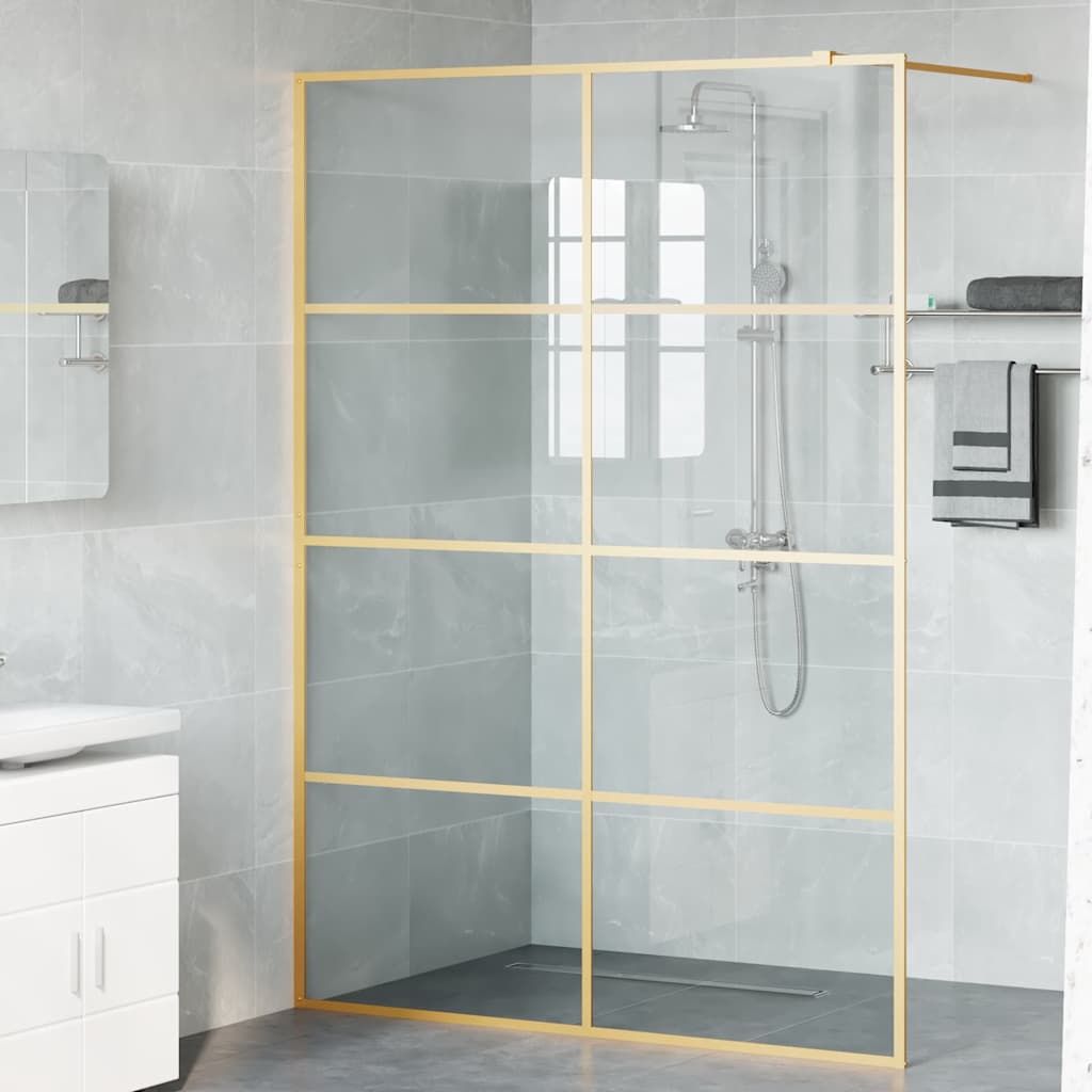 Walk-in Dusjvegg Gull 140 x 195 cm herdet glass