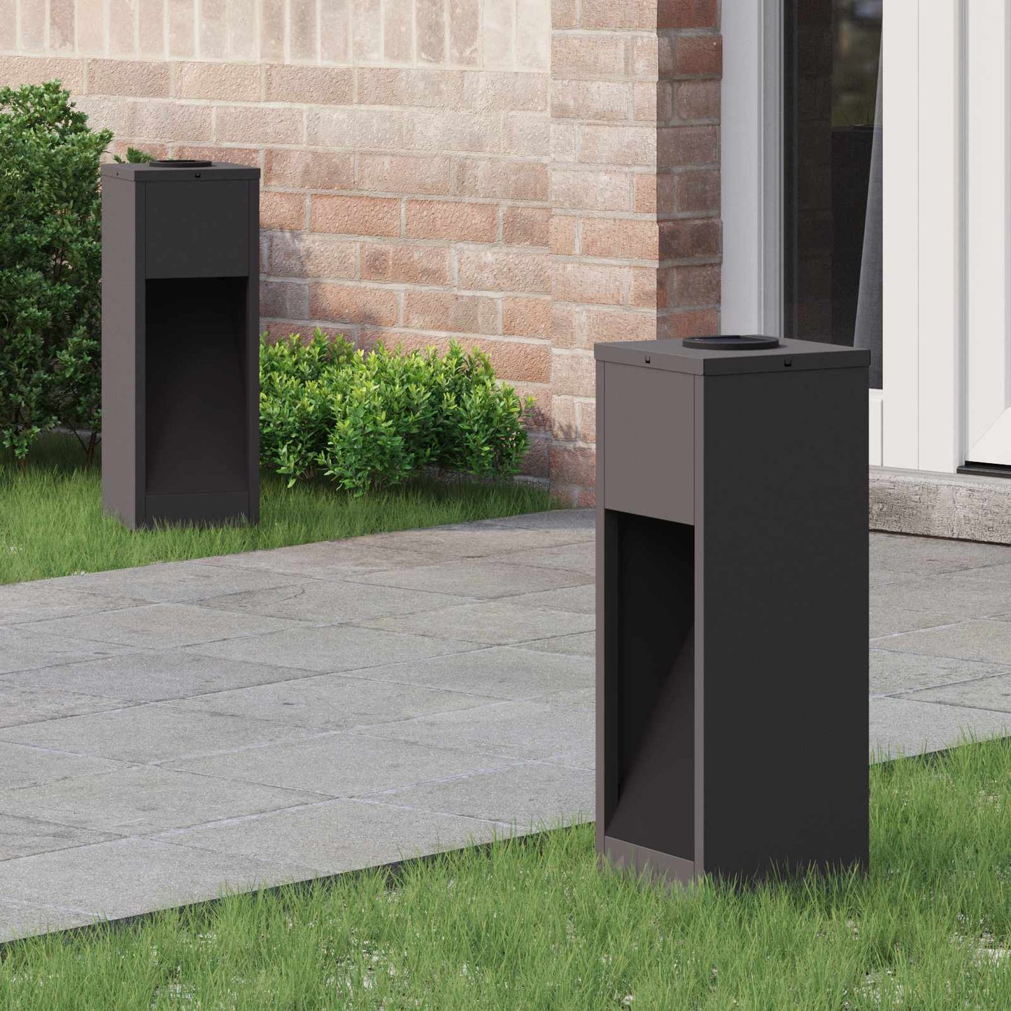 Solcelle LED Stibelys 2 pcs Svart Kaldvalset stål