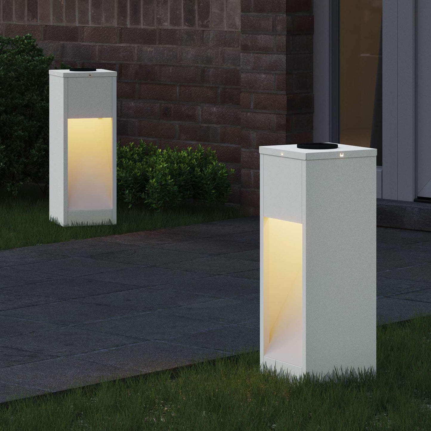 Solcelle LED Stibelys 2 pcs Hvit Kaldvalset stål